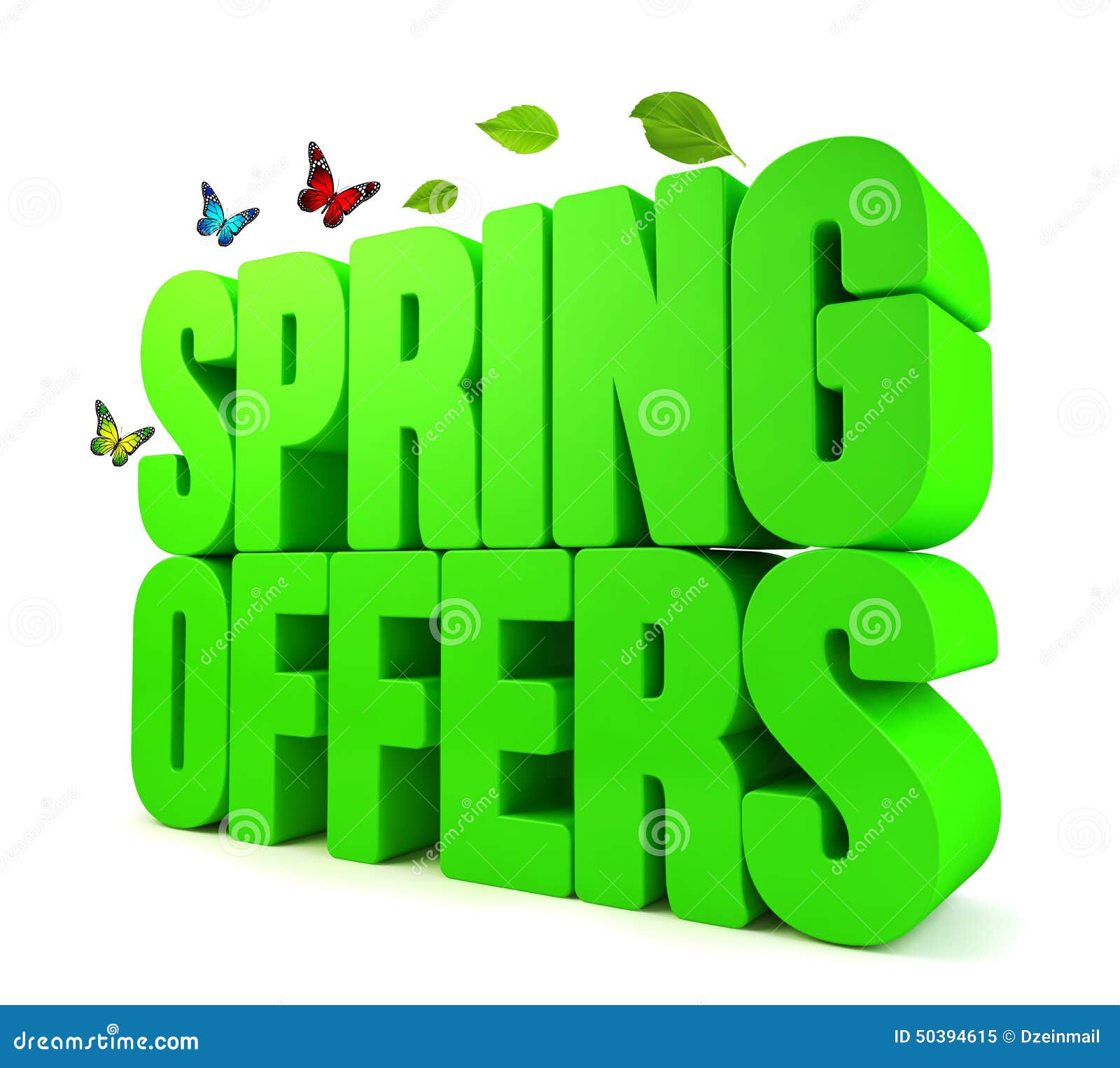 spring offers green 3d word