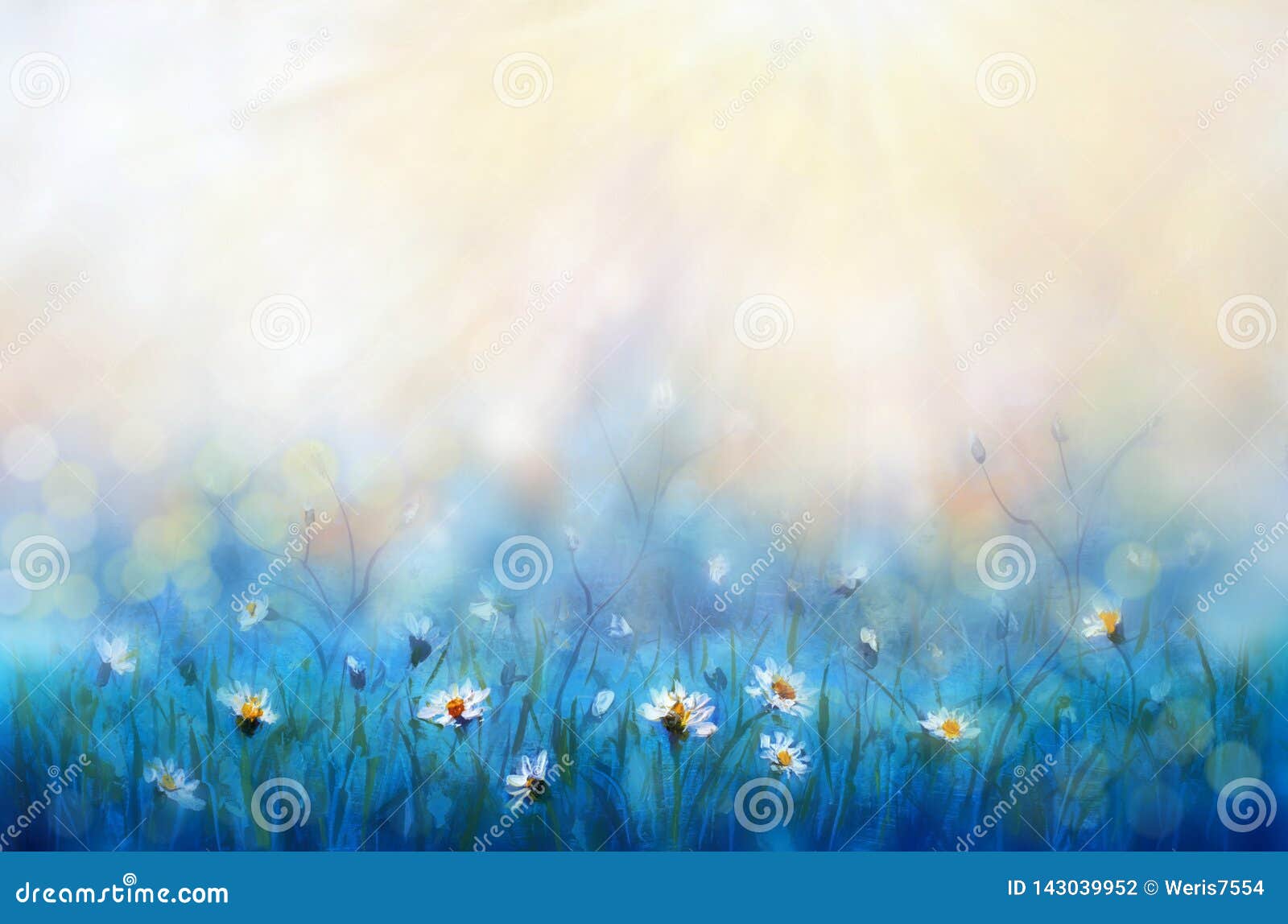Spring Painting Forest White Flowers Primroses on Beautiful Sunny Background  Macro. Blurred Gentle Sky-blue Background Stock Photo - Image of bloom,  light: 143039952
