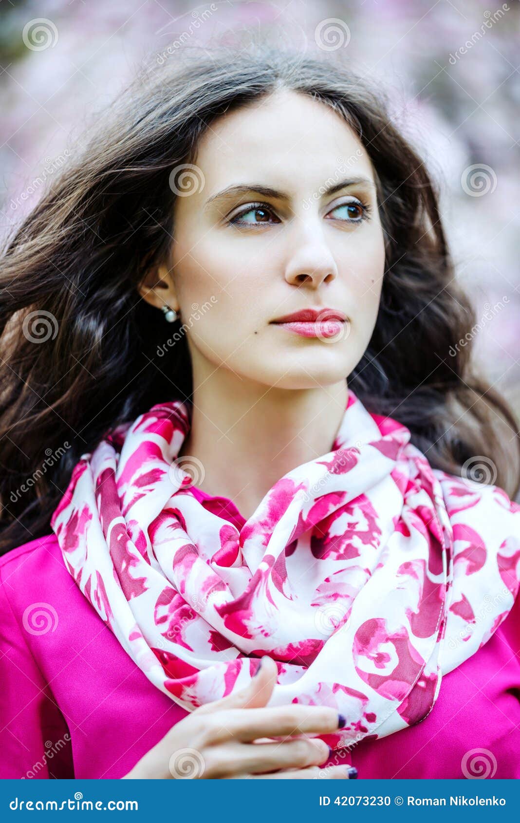 Spring Portrait of a Beautiful Young Woman Stock Photo - Image of ...