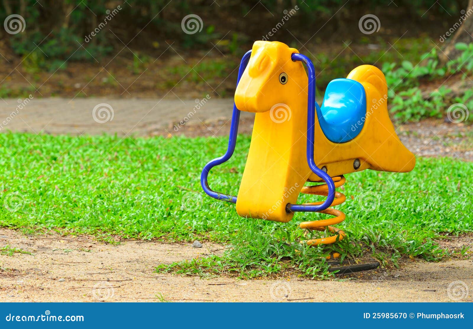 Spring Rocking Horse stock photo. Image of playground 25985670
