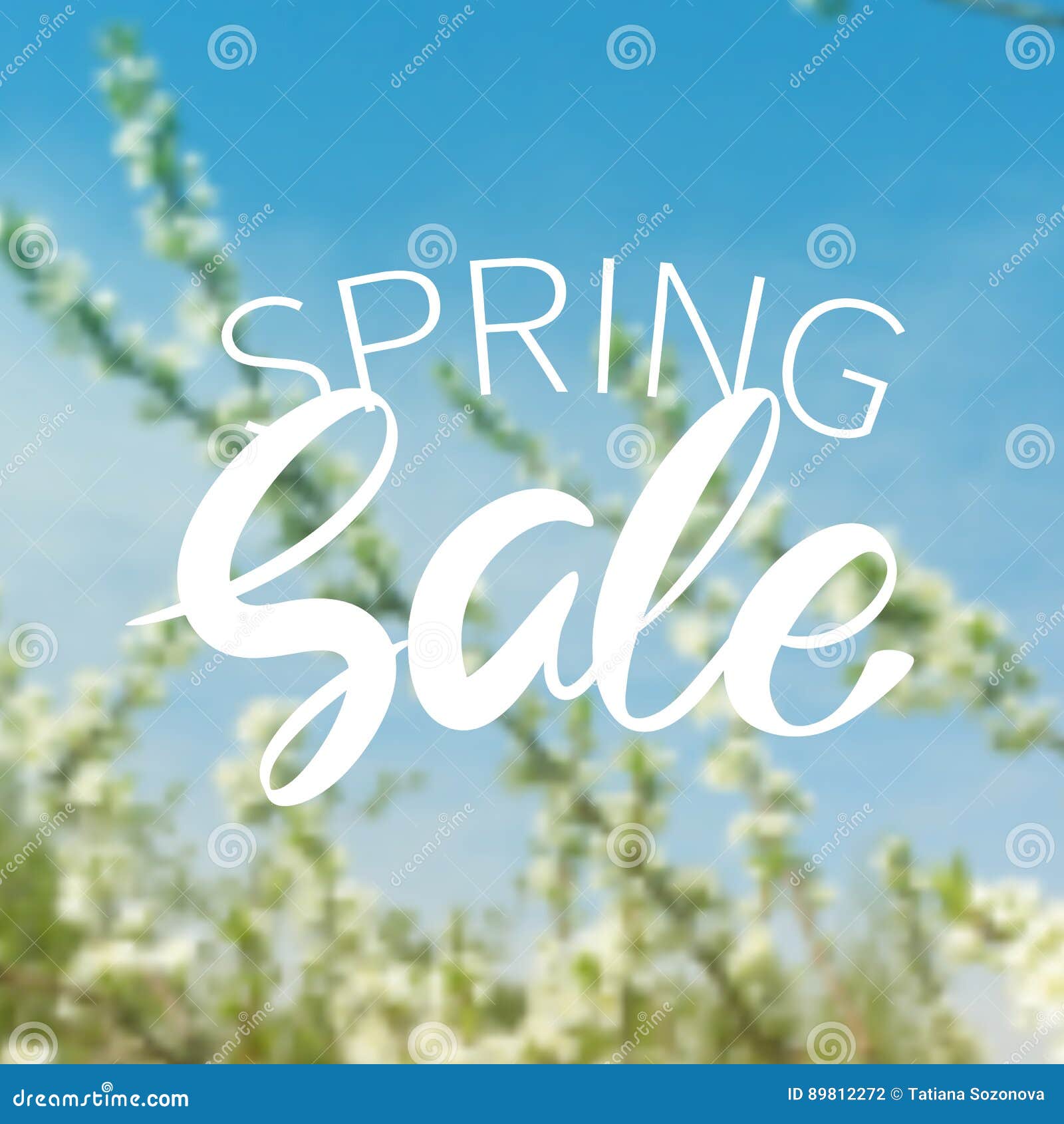 Spring sale cherry blossom stock vector. Illustration of creative