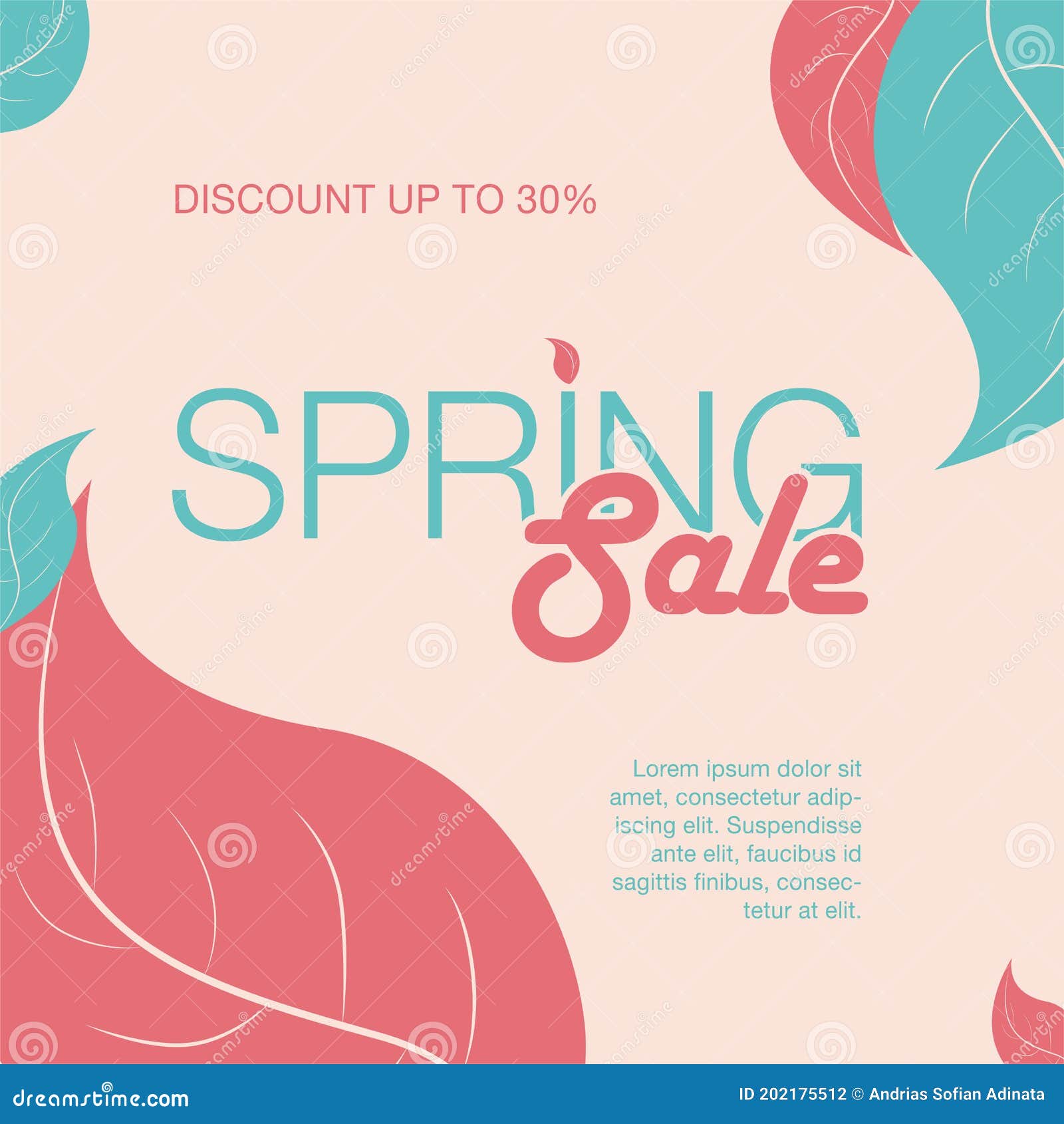 beweging puzzel Psychologisch Spring Sale Discount Banner with Leaf Template Stock Vector - Illustration  of theme, media: 202175512