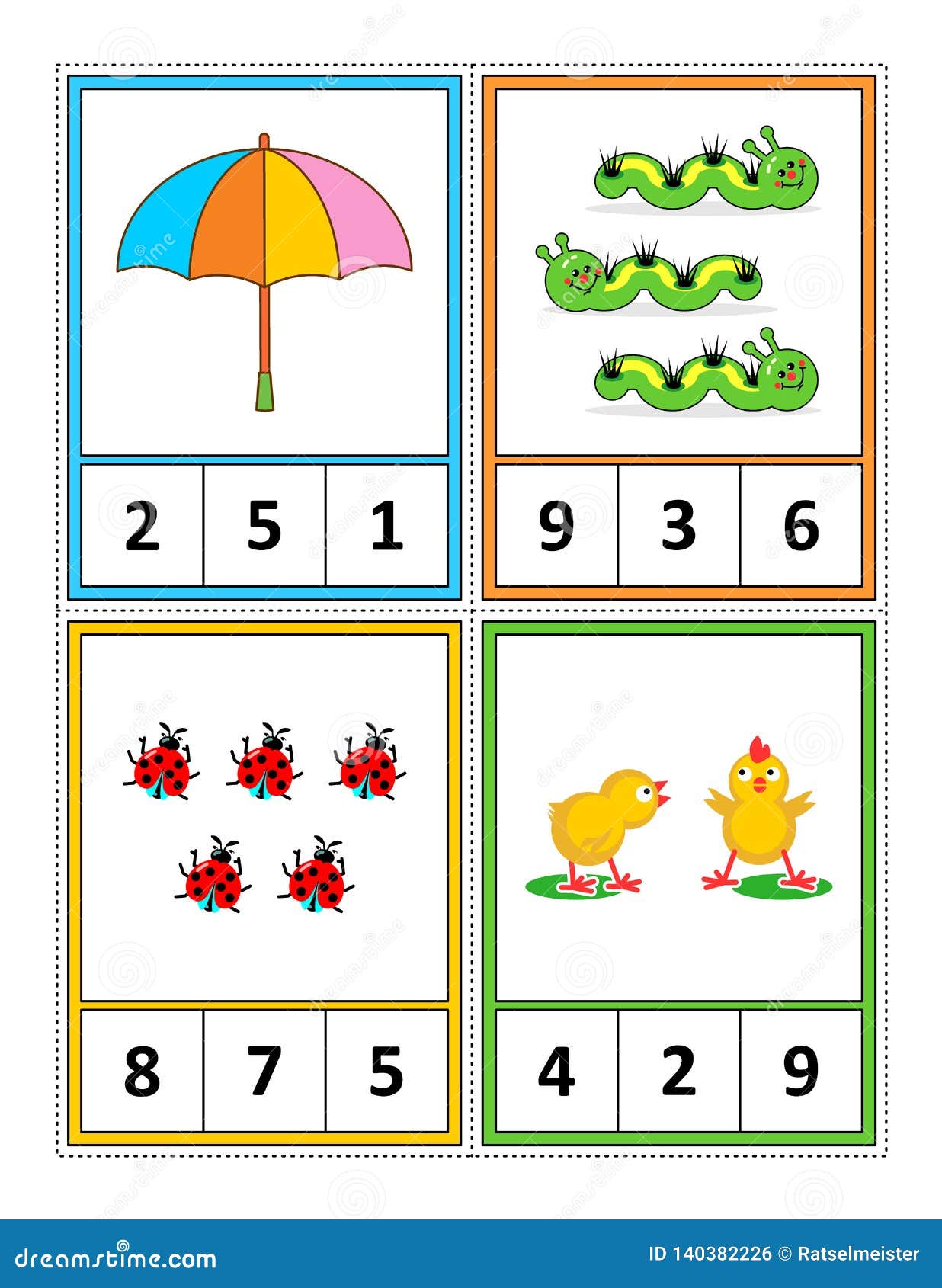 Math Activity Page For Kids - Learn And Practice Counting - Circle The