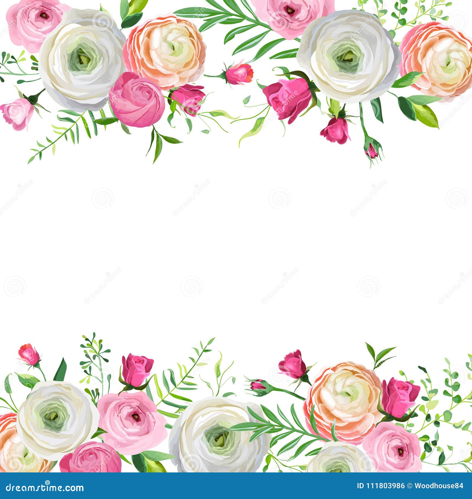 Round Flower Frame For Invitation Tshirt Design Stock Illustration