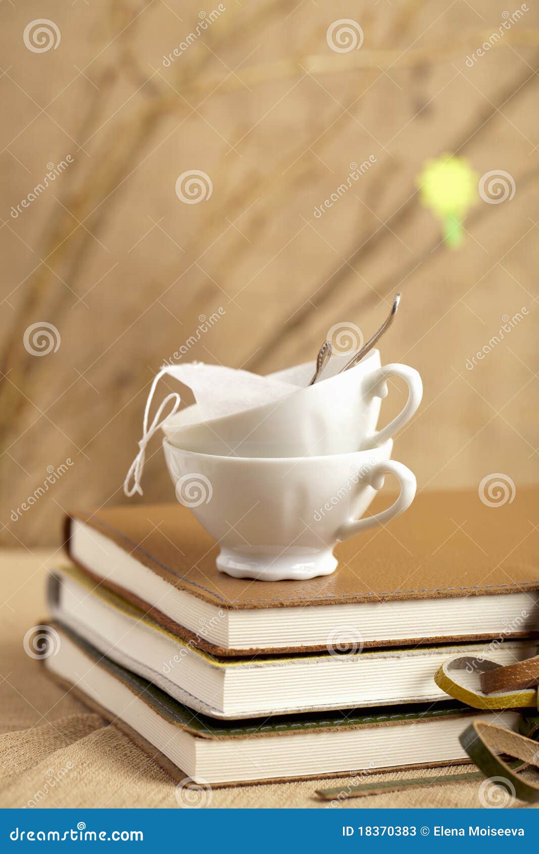 Spring Tea Breake, Tea Cups with Diaries Stock Image Image of spring