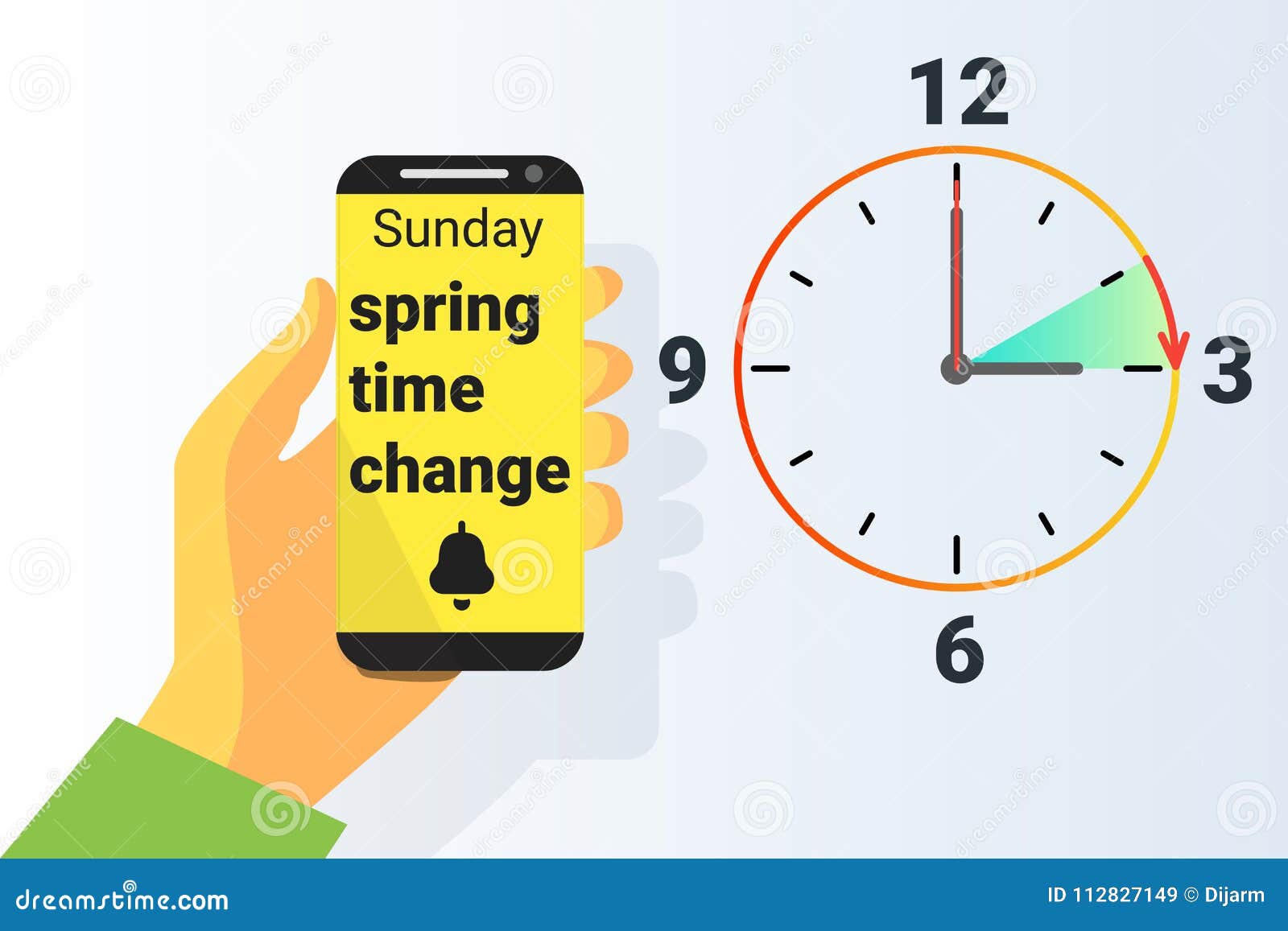 Clock switch to summer time daylight saving Vector Image