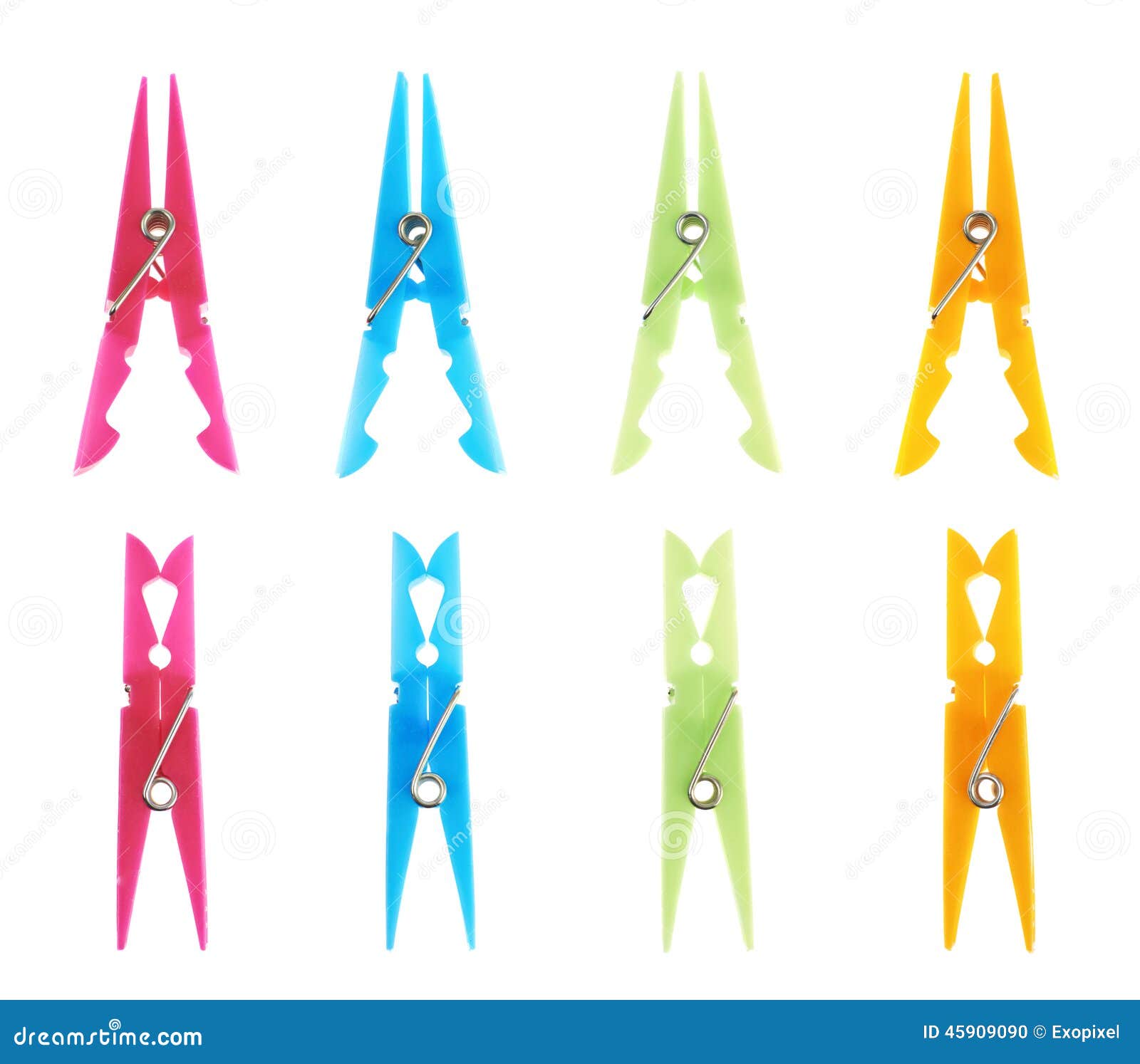 Springtype Plastic Clothespins Isolated Stock Photo Image of