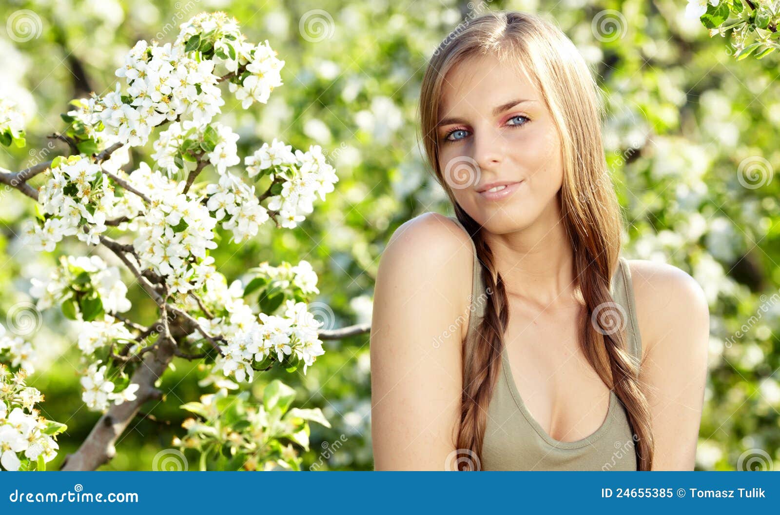 Spring woman stock image. Image of attractive, makeup - 24655385
