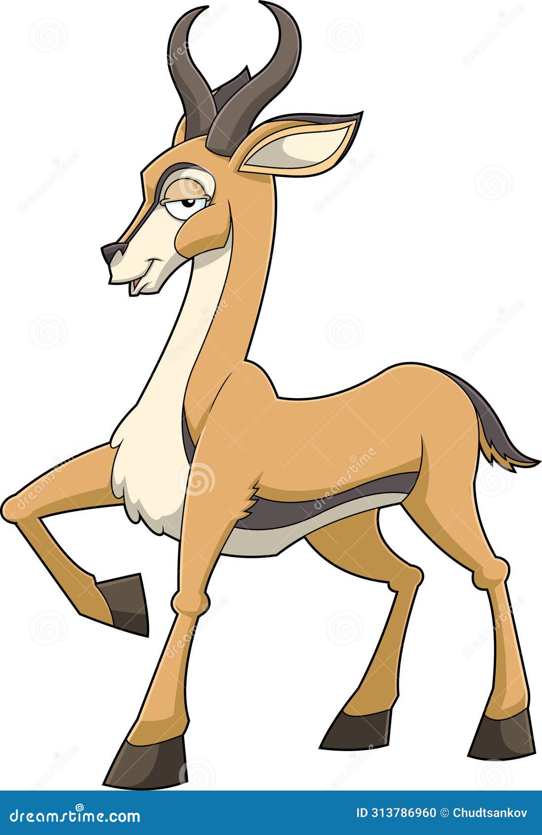 springbok animal cartoon character