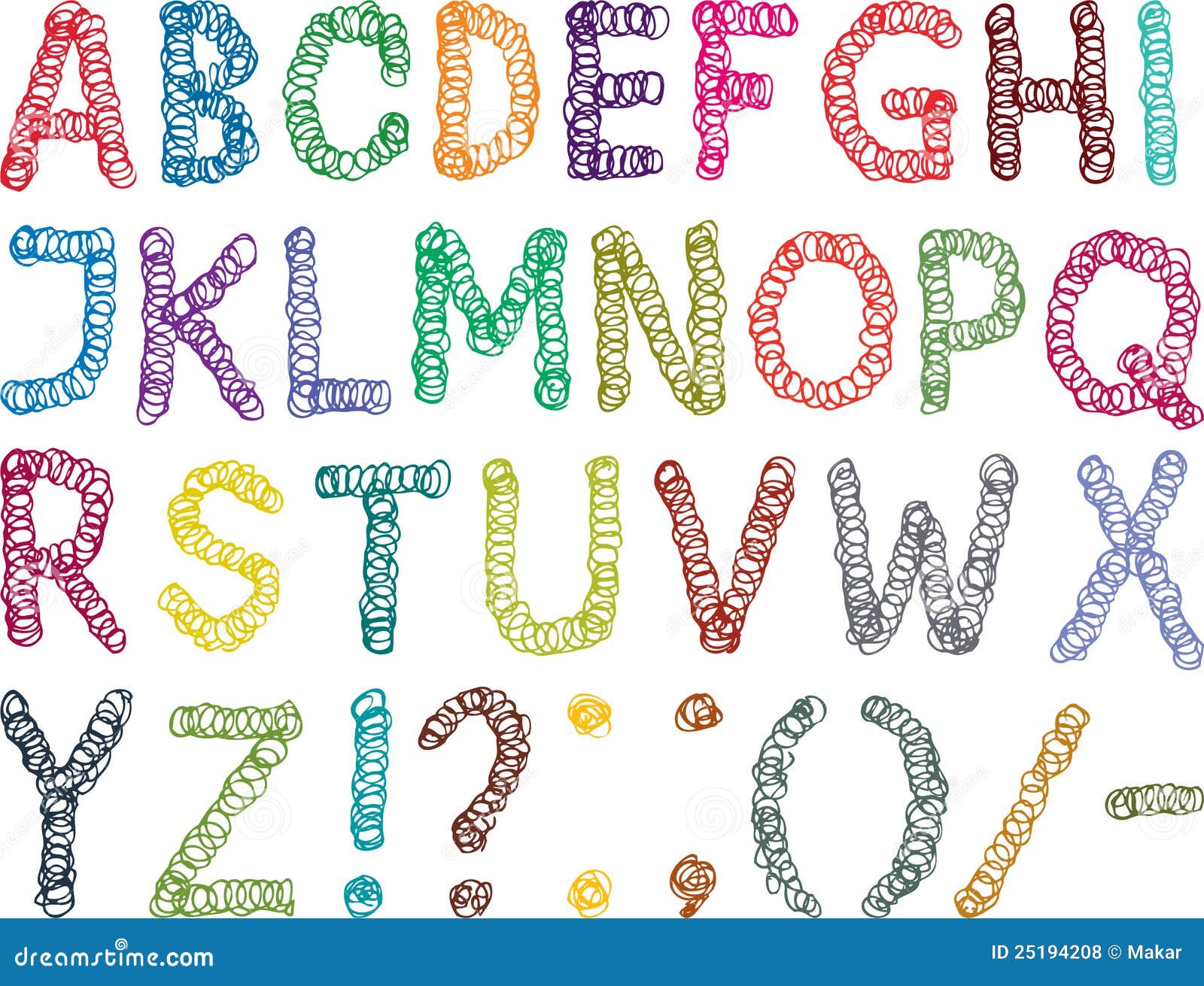 Springs alphabet stock vector. Illustration of curly 25194208
