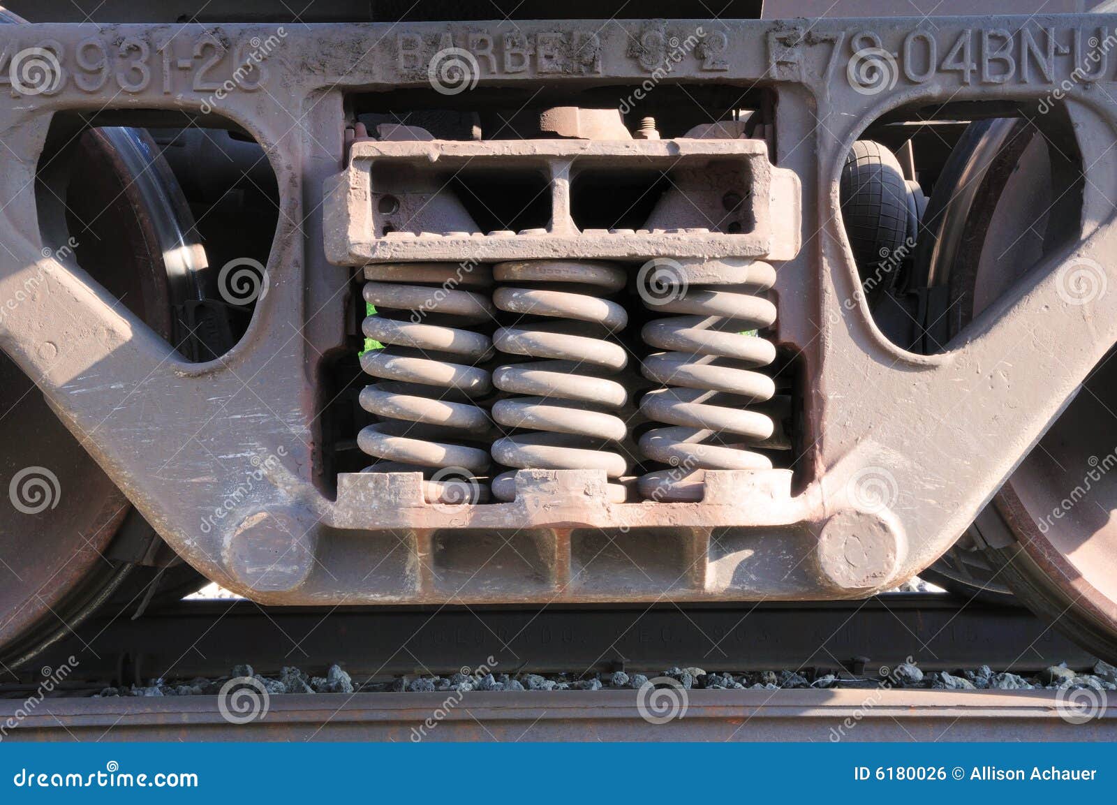 Springs on train car stock photo. Image of metal, suspension 6180026