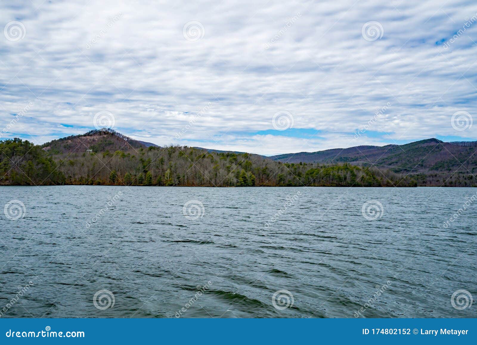 a springtime view carvins cove reservoir, roanoke, virginia, usa