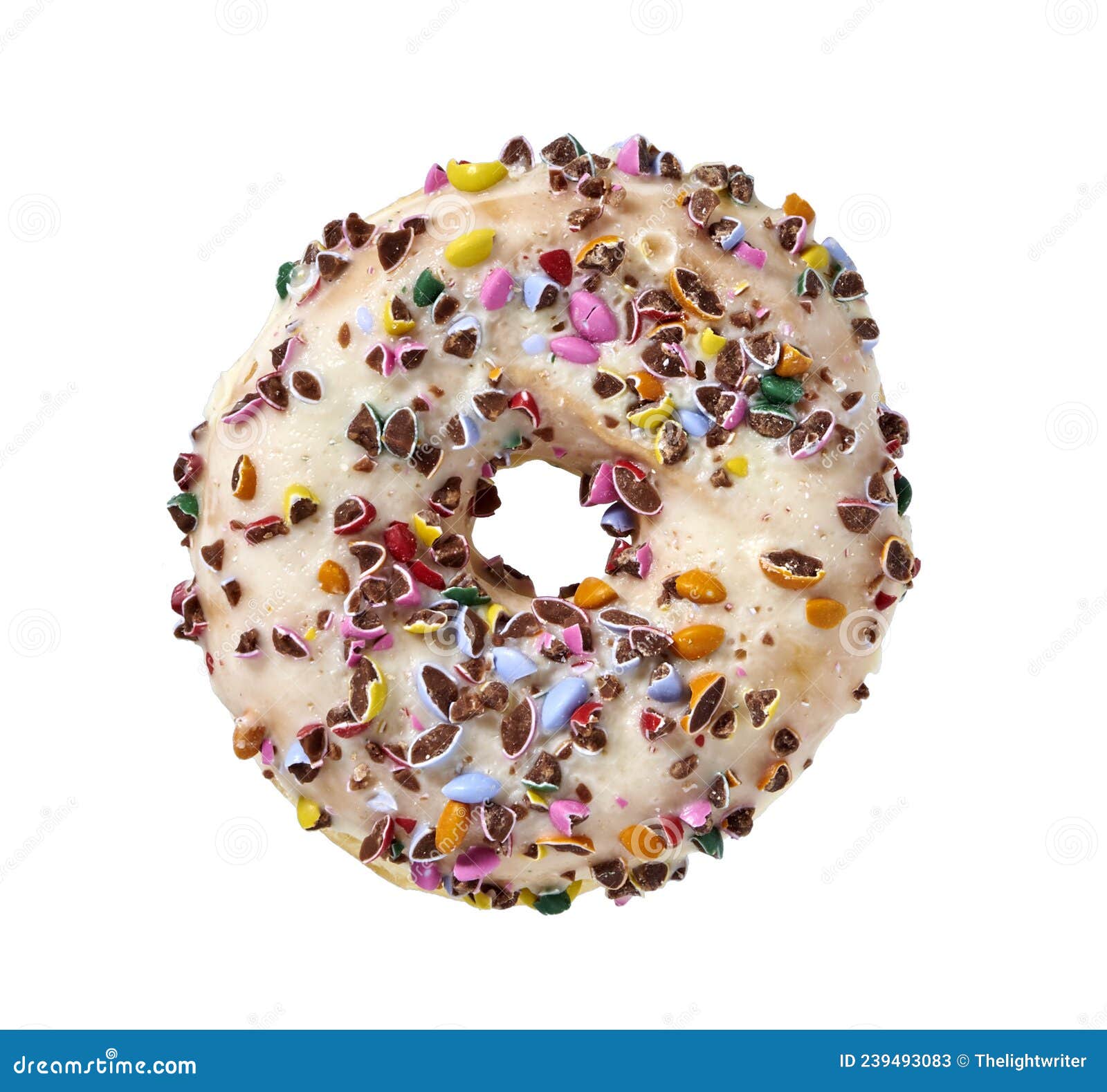 Sprinkled Donut in a Studio Setting, Isolated on White Stock Image