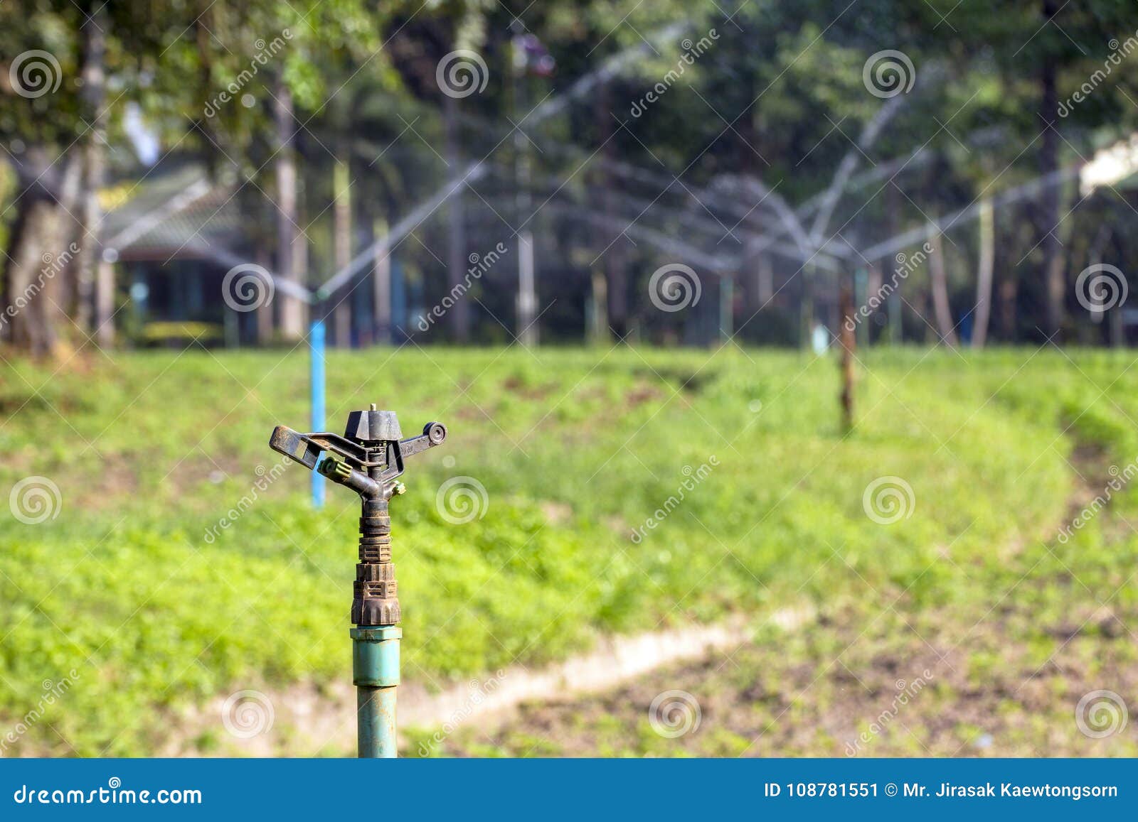 Sprinkler Heads And Spring Wate Stock Image Image Of Farming