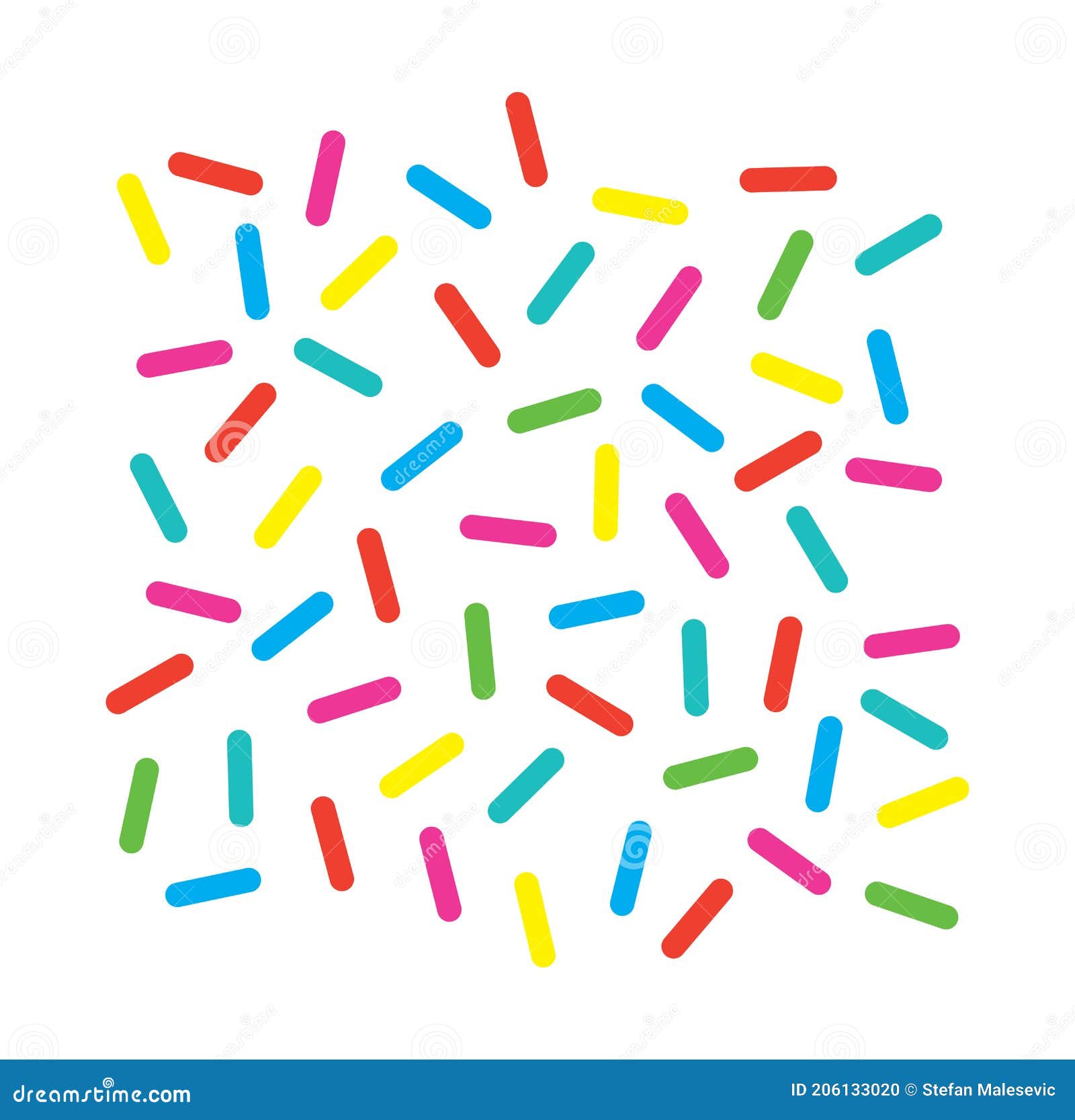 Sprinkles Donut Glaze Decorative Elements Stock Vector Illustration