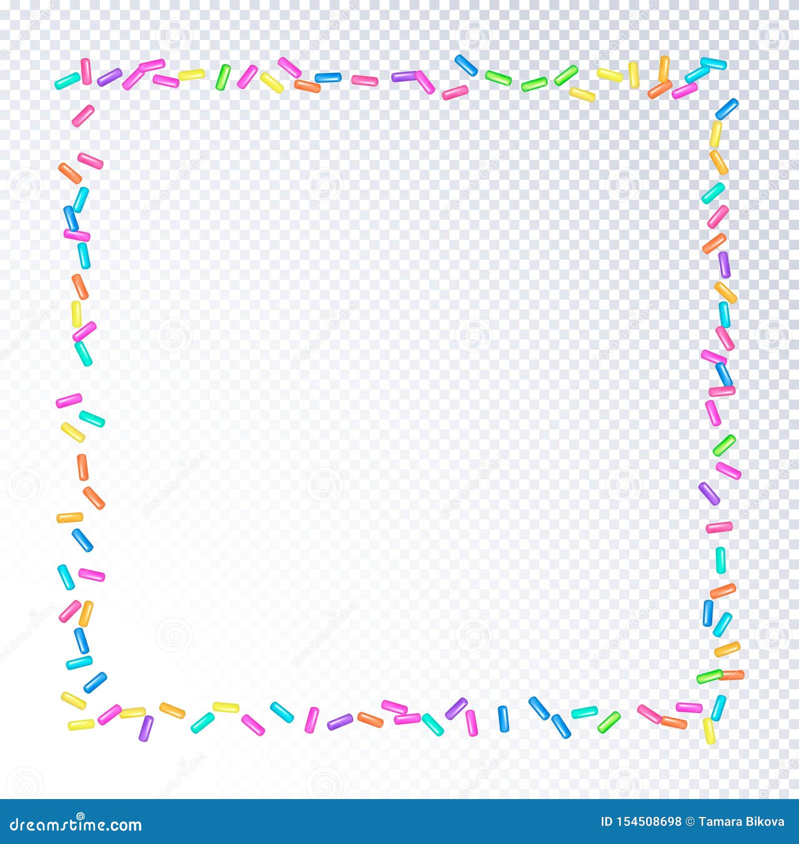 Sprinkles Grainy Frame on a Transparent Background Stock Illustration