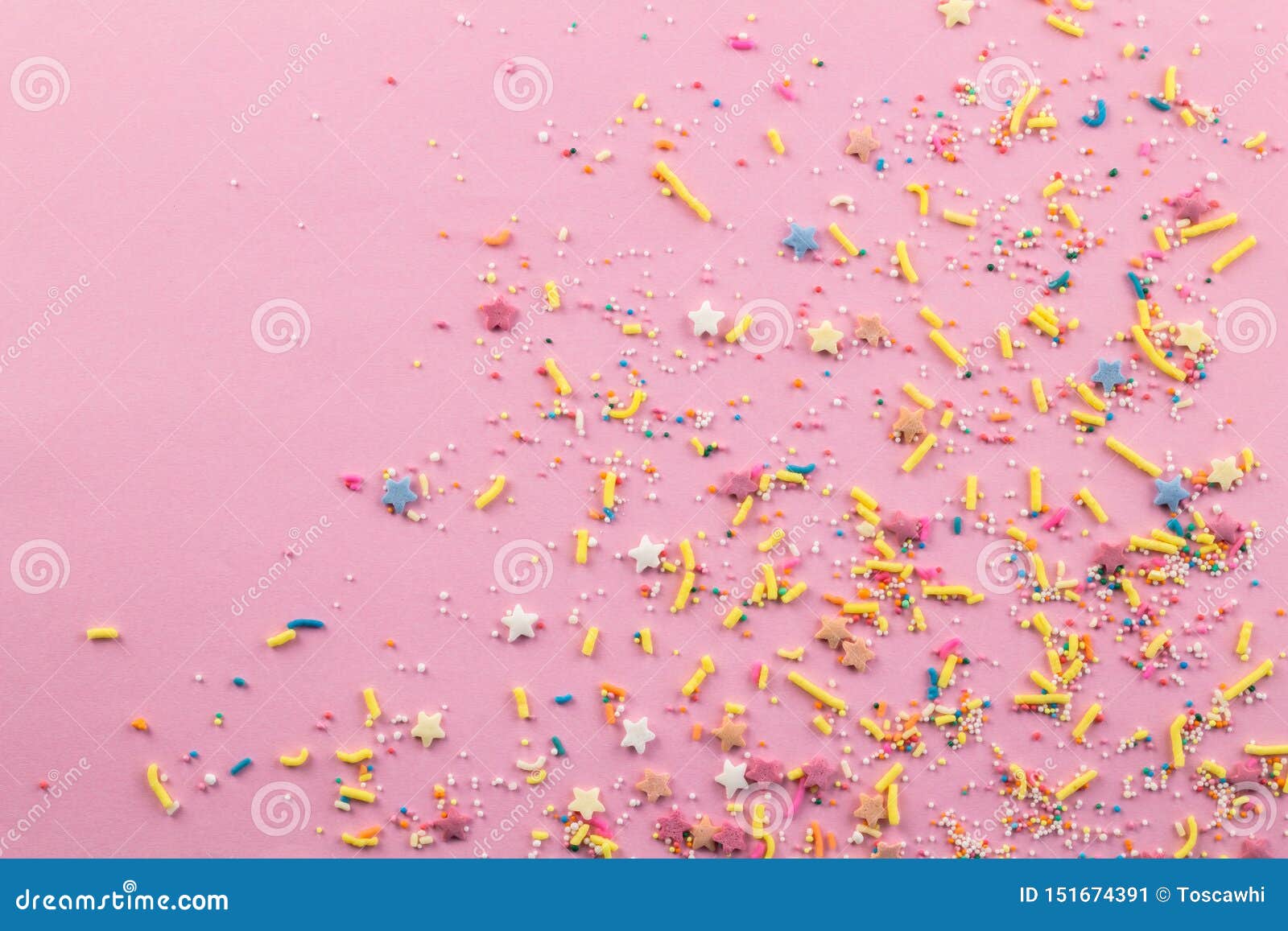 Sprinkles on Pink Background Assorted Colourful Cake Topping