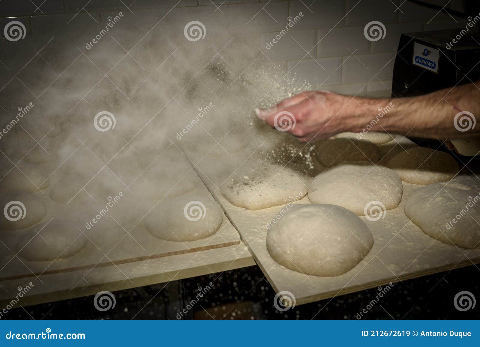 Bread making process. stock image. Image of board, bakery 212672619