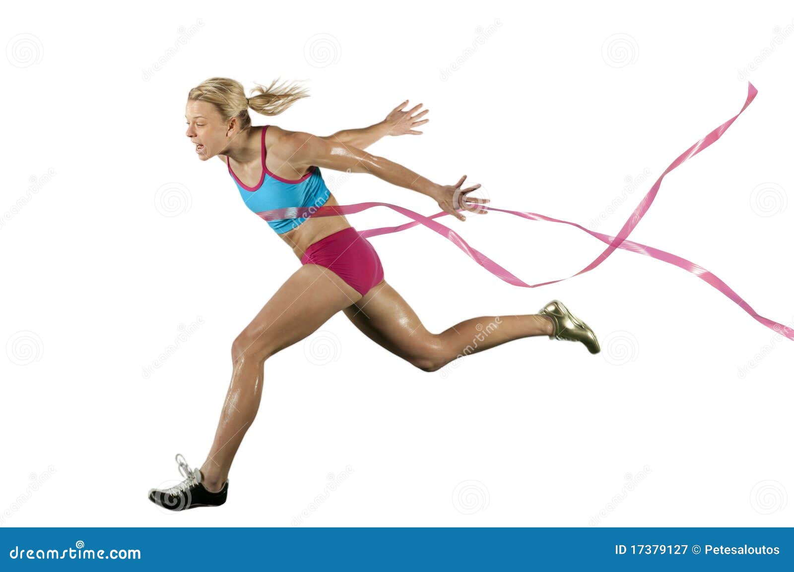 sprinter crossing the finish line