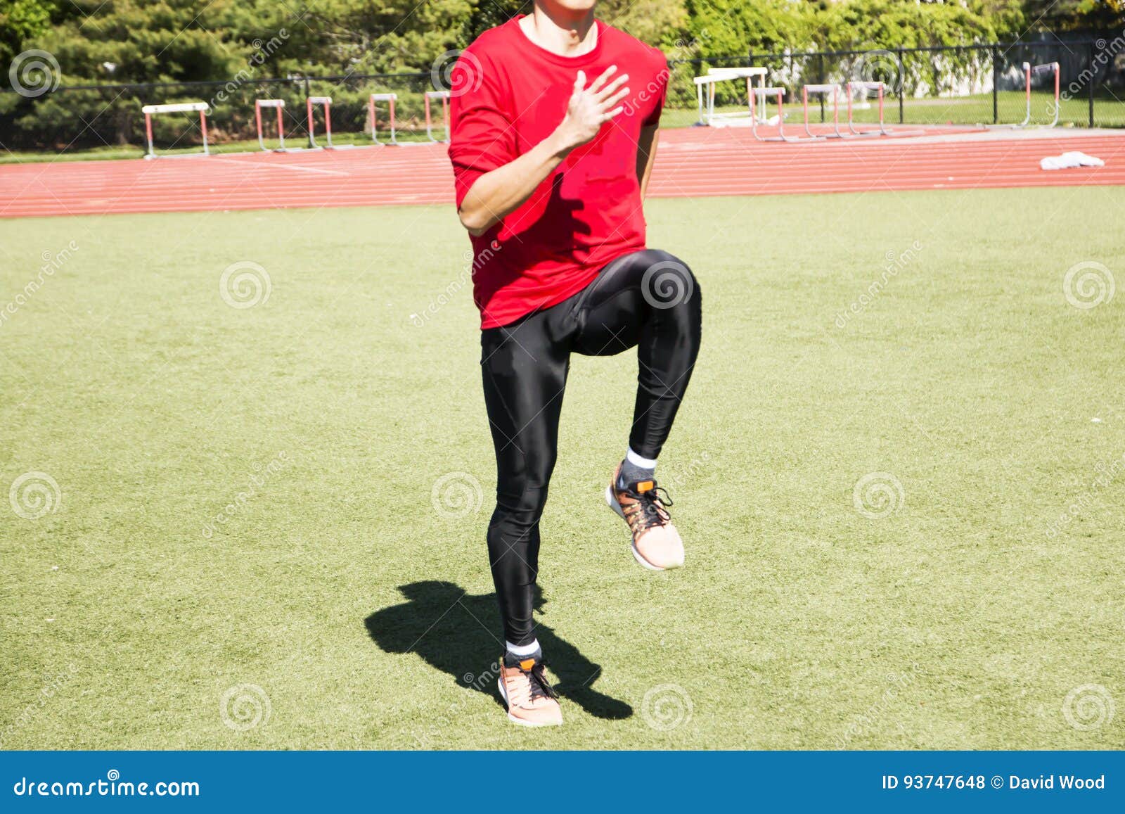 sprinter doing form drills