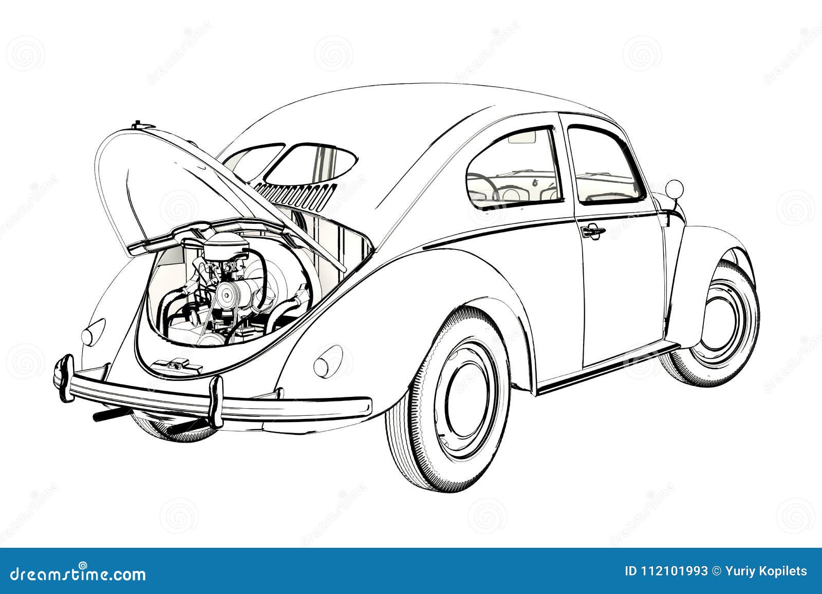 Draw a VW Beetle Car in 6 steps  Learn To Draw