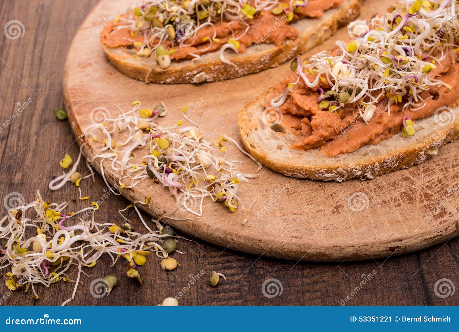 Sprouts and Vegan Spread of Beans Stock Image Image of meal, tomato