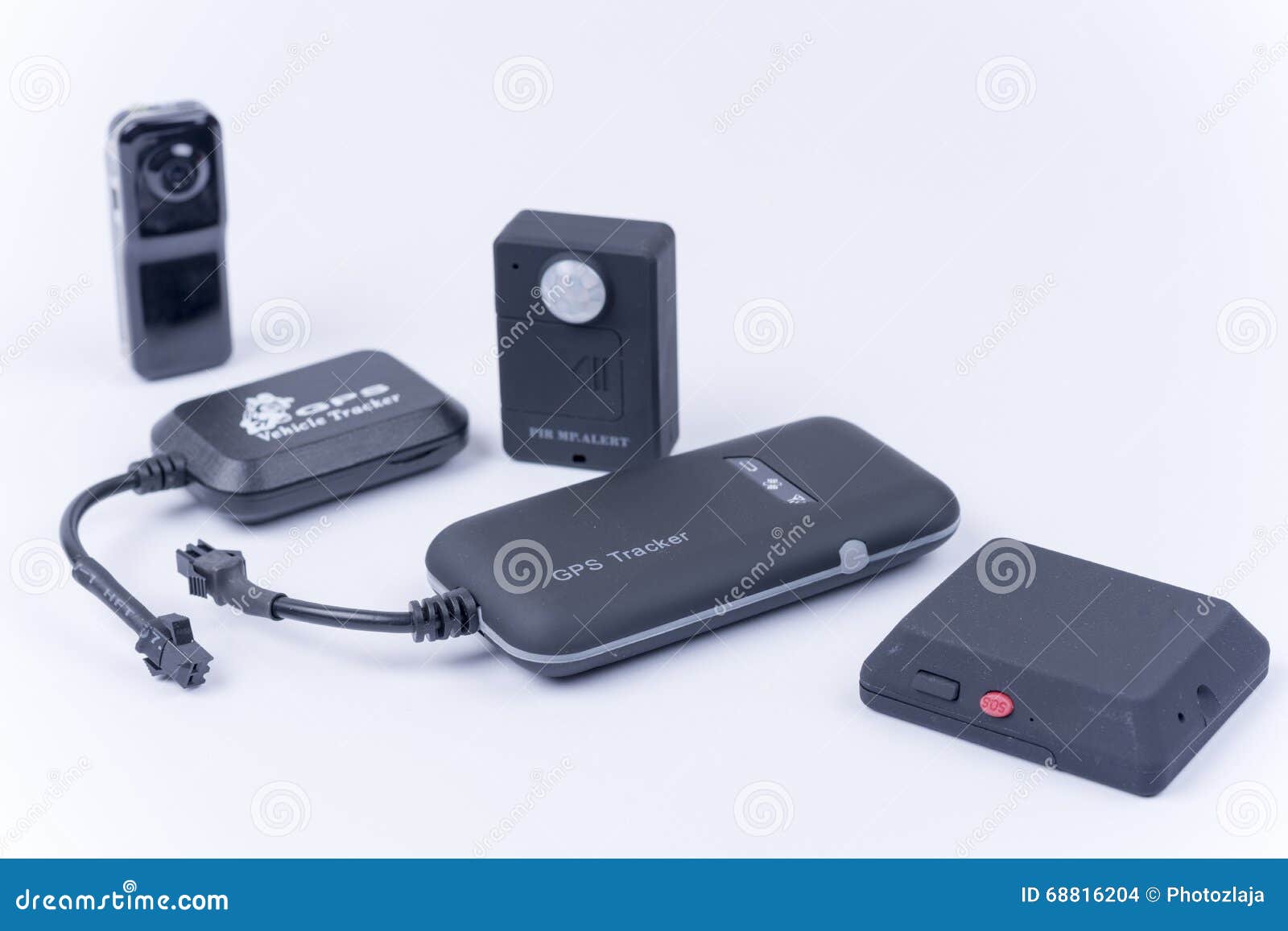 Spy Bugs and Hidden Camera Isolated Over White Stock Photo Image of