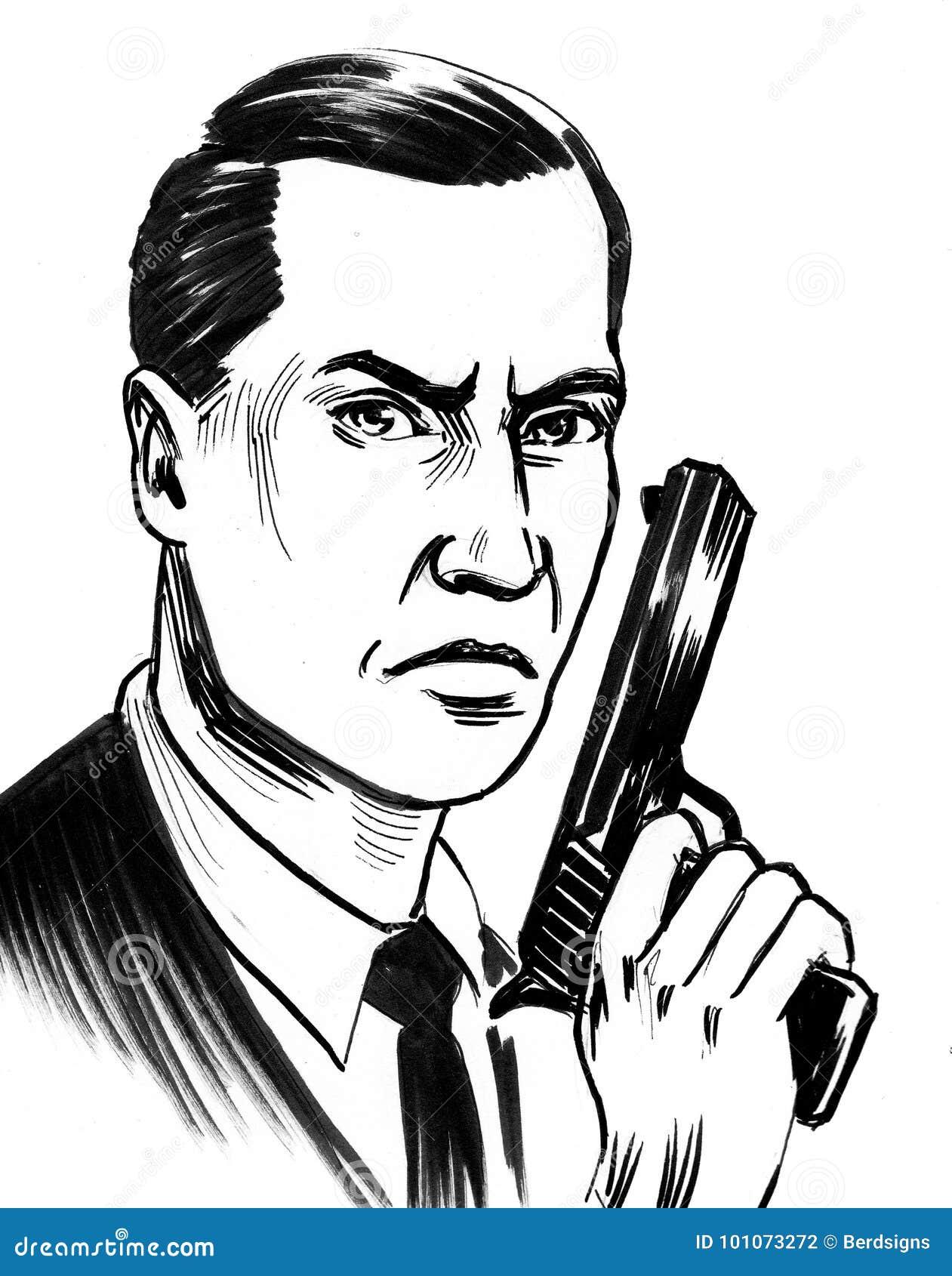 Spy with a guy stock illustration. Illustration of sketch 101073272