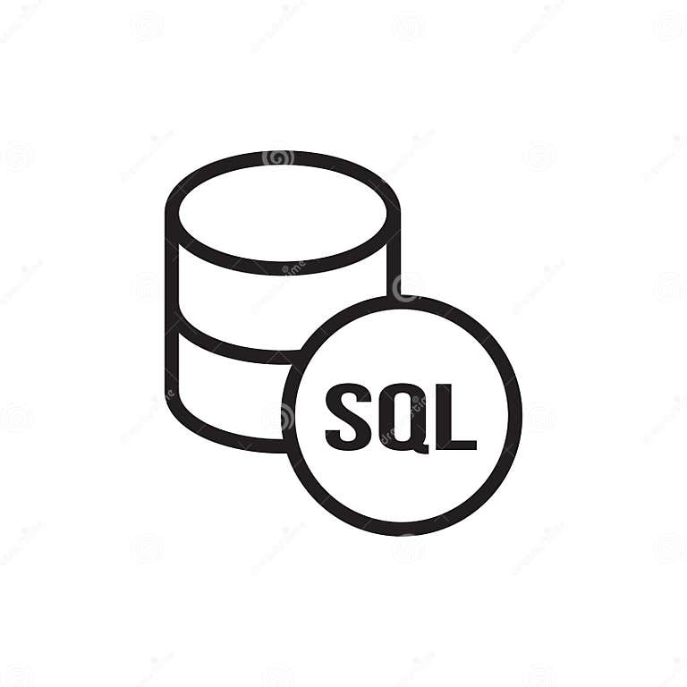 SQL Server Icon Outline Vector for Web Ui Stock Vector - Illustration ...