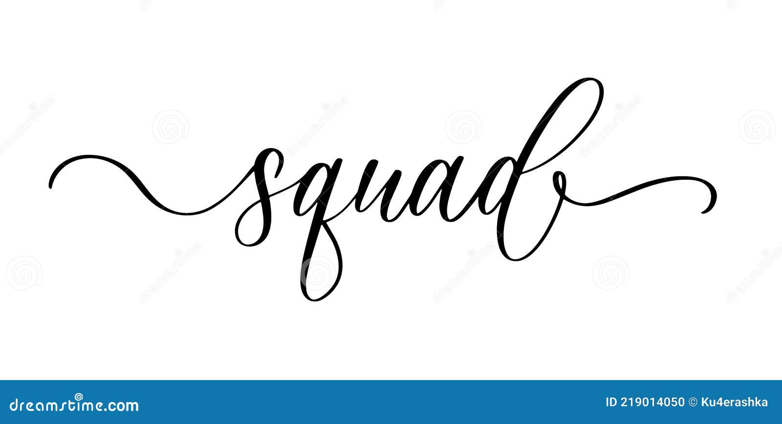Squad. Wavy Elegant Calligraphy Spelling for Decoration on Bridal
