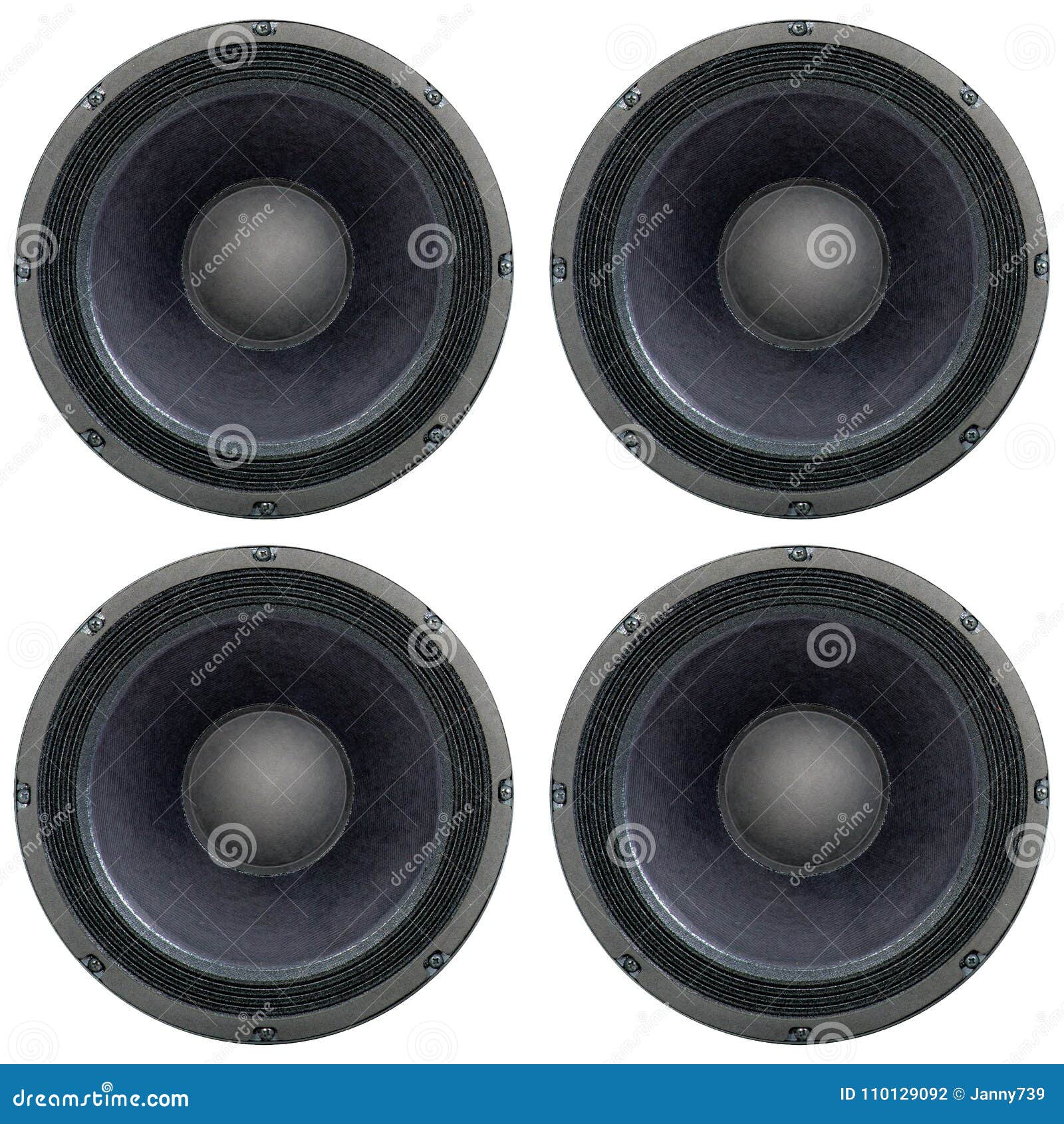 4 square arranged loudspeakers as texture