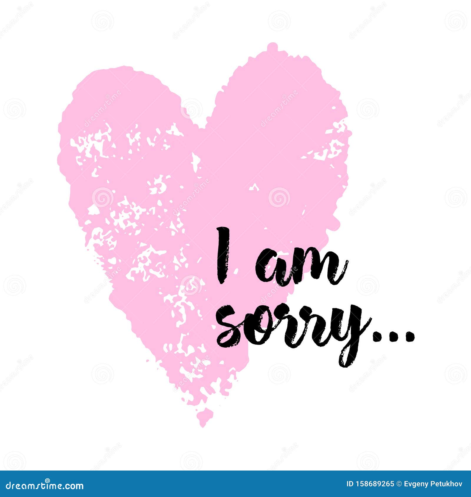 Square Banner with a Pink Heart and the Inscription I am Sorry Throughout Sorry Card Template
