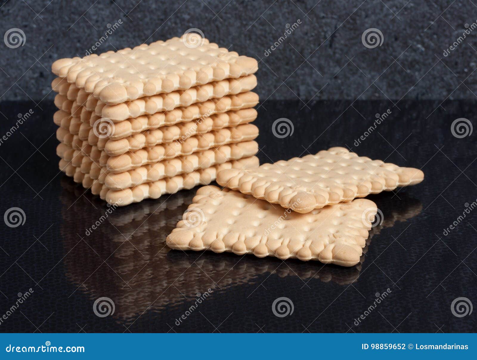 Square biscuit crackers stock photo. Image of pile, crackers 98859652