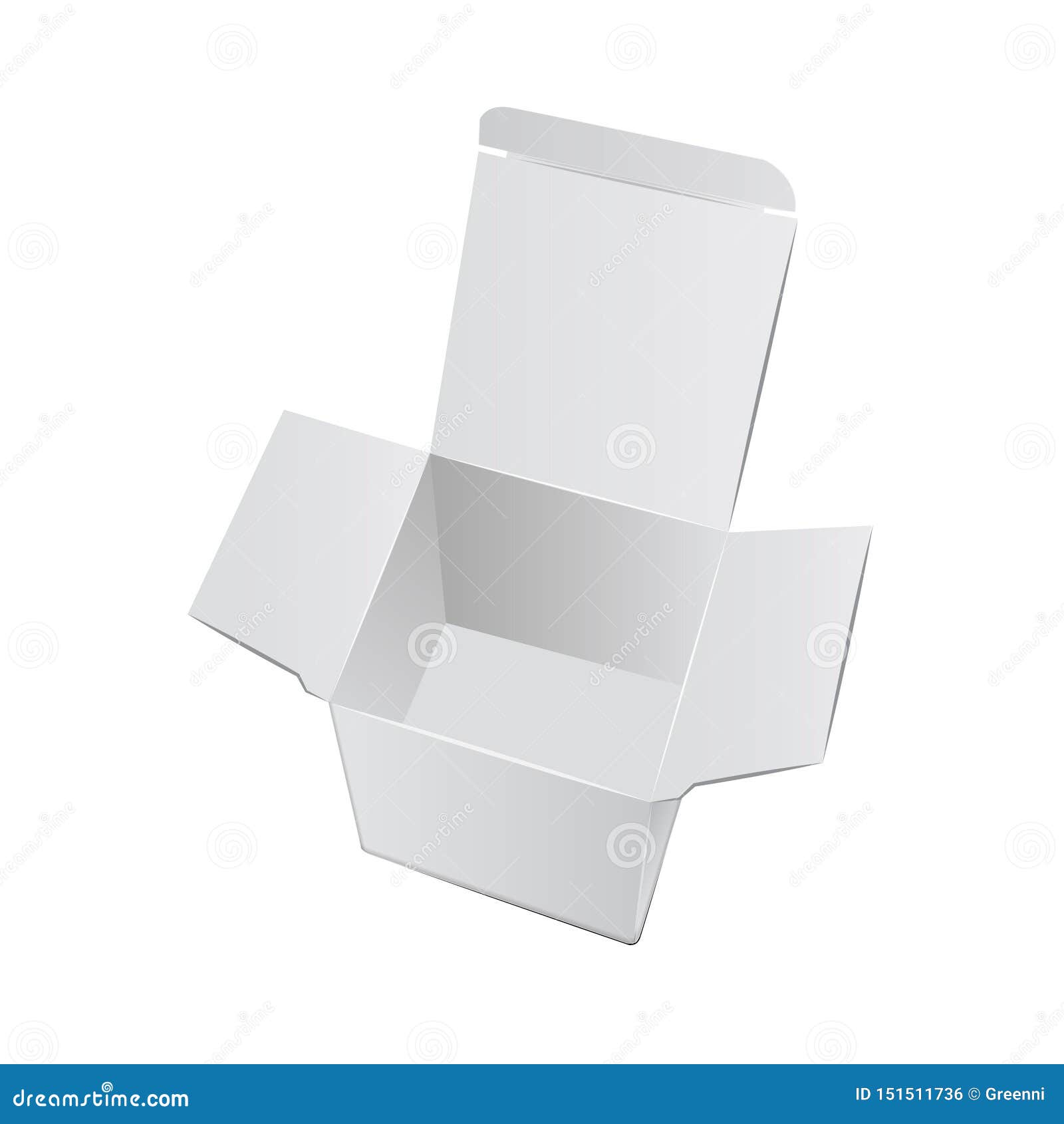 Download Square Cardboard Plastic Package Box. Top View Illustration. Mock Up Template Stock Vector ...