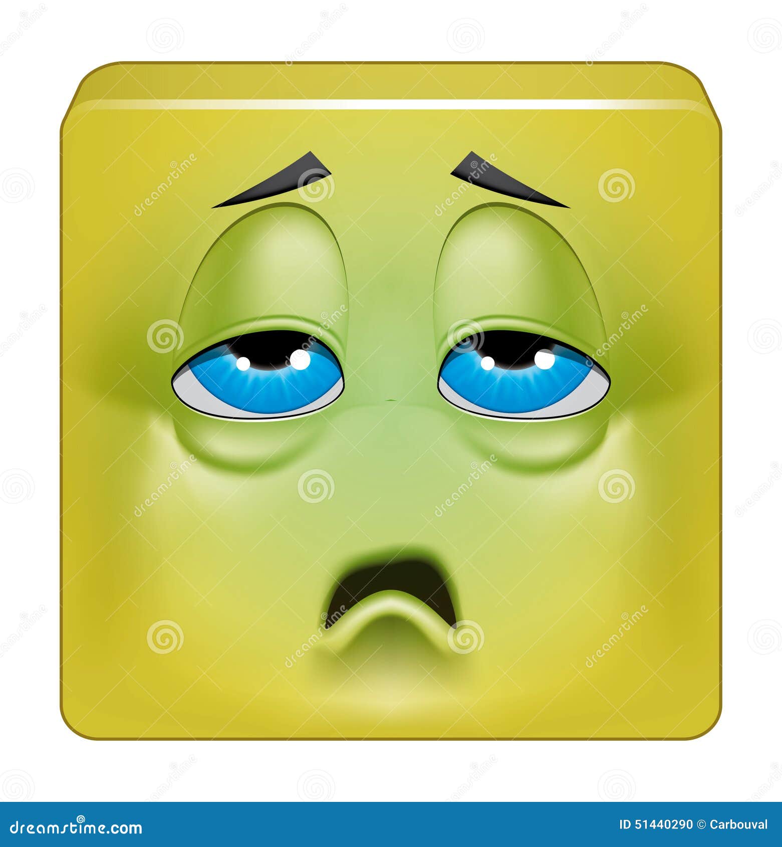 Sick Emoticon Stock Vector Image Expression Cute 16666999 Square Photo