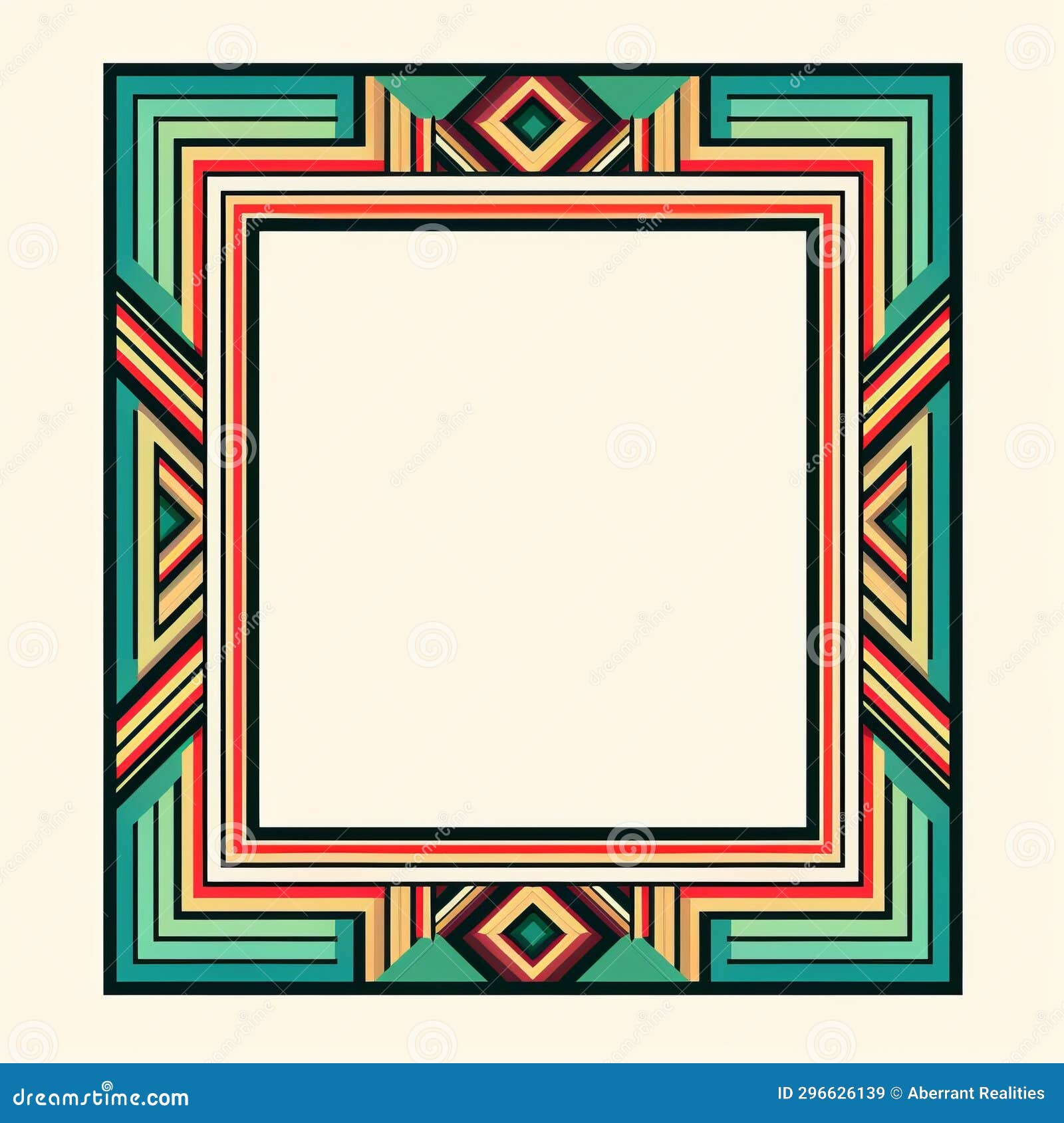 A Square Frame with an Abstract Design in the Style of Art Nouveau Stock Illustration