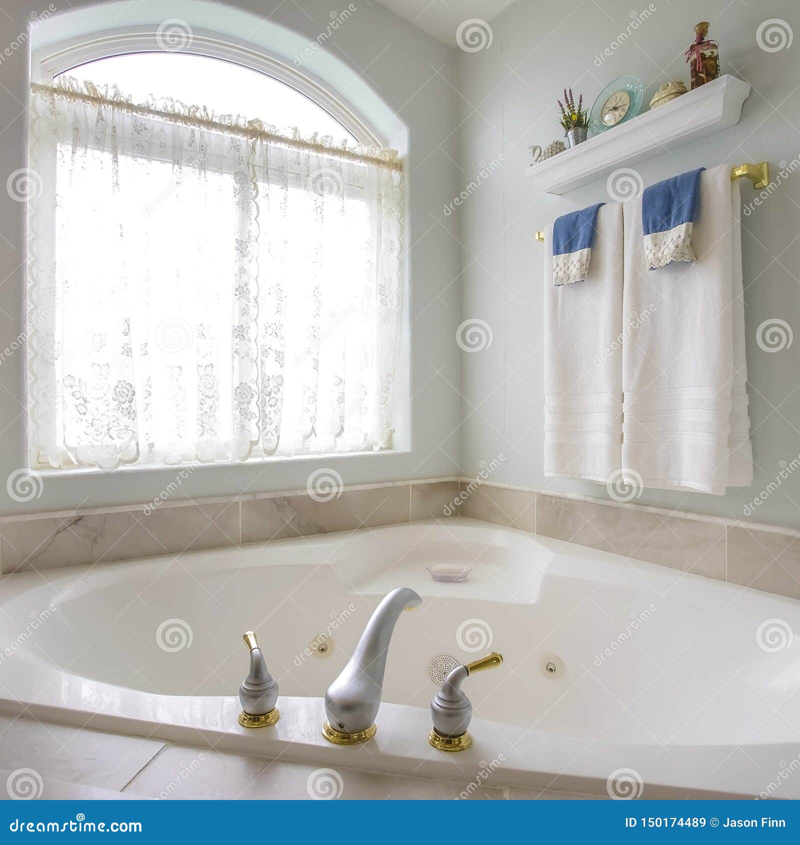 Square Frame Bathtub With With Gold And Silver Faucet Beside An Arched Window With Curtain Stock Image Image Of Home Square Frame Bathtub With With Gold And Silver Faucet Beside An Arched Window With Curtain Stock Image Image Of Home
