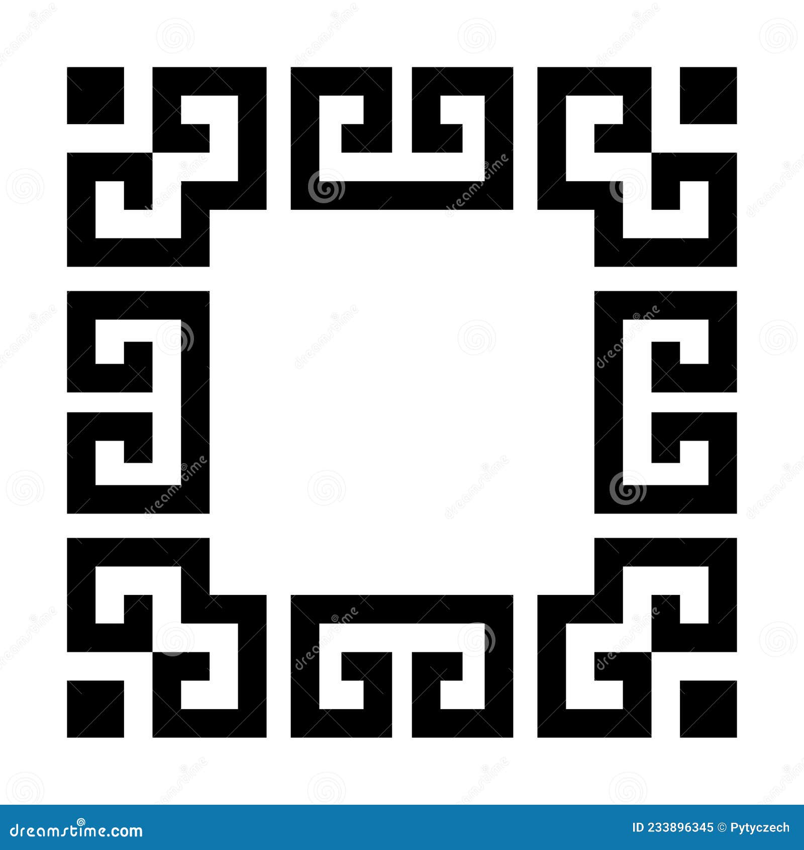 Square Frame of Simple Greek Pattern Stock Vector - Illustration of ...