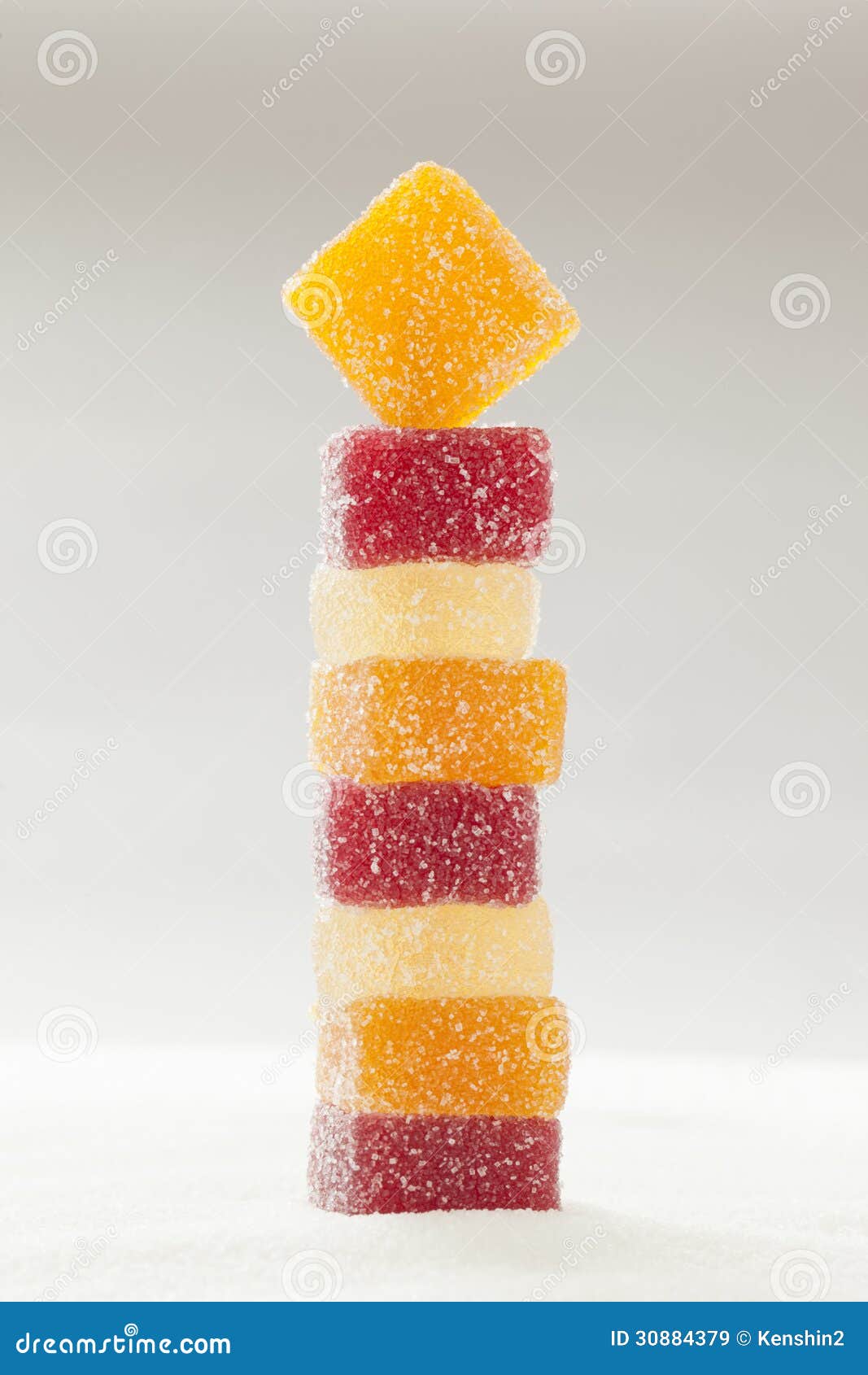 Square Fruit Jelly Candy Tower Stock Image Image of orange
