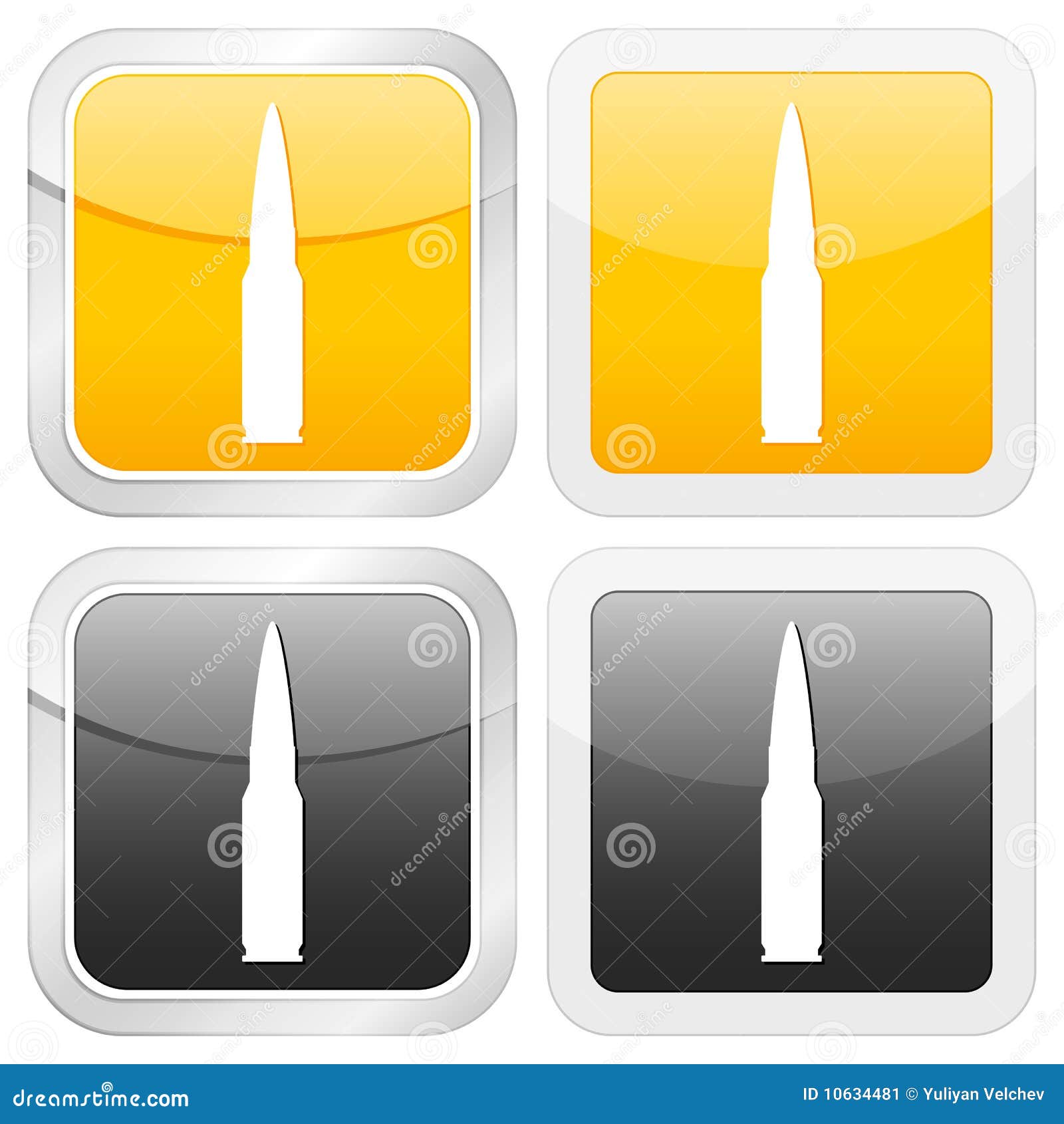 Square icon bullet stock vector. Illustration of cartridge 10634481