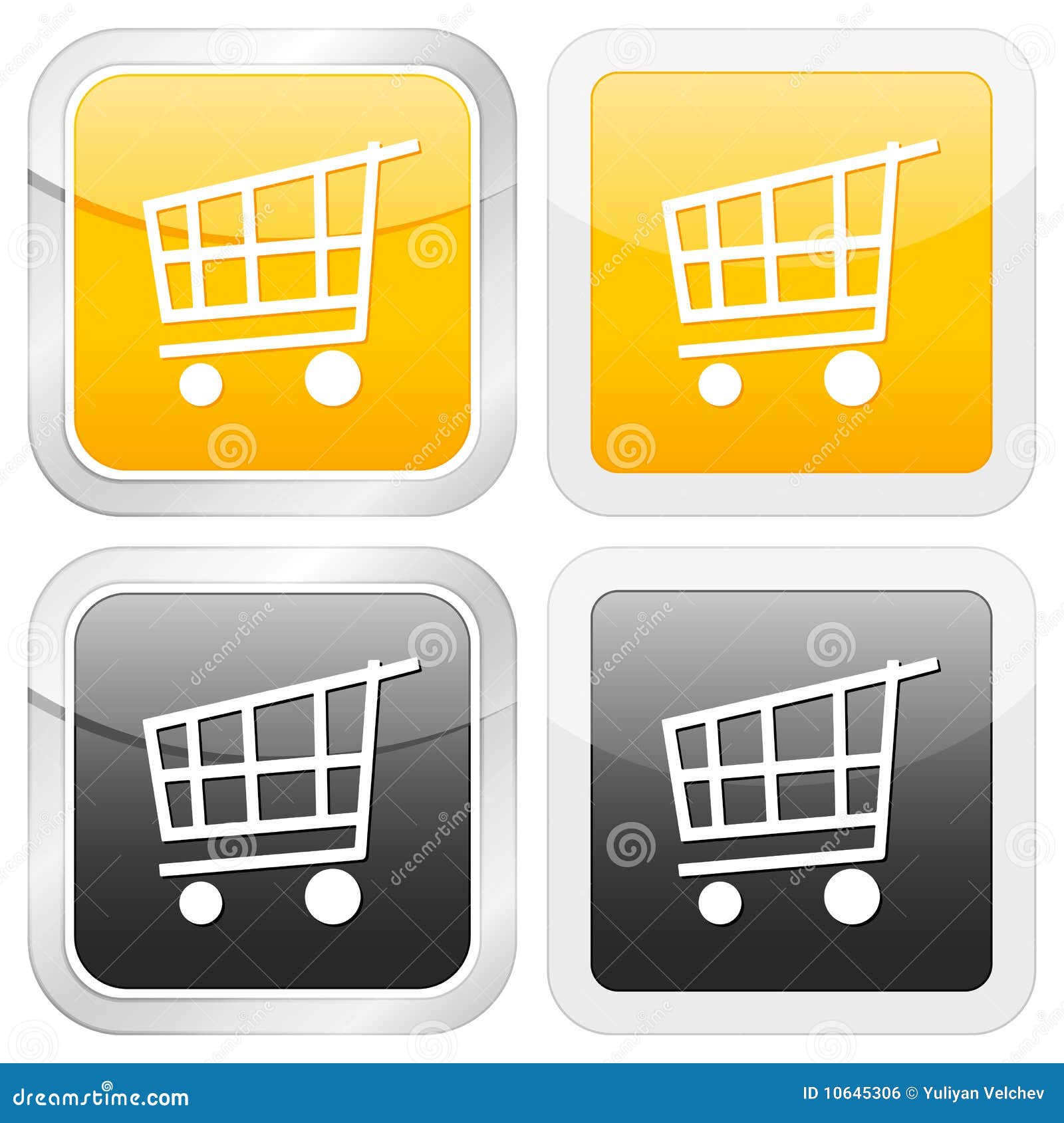 Square icon shopping cart stock vector. Illustration of rounded 10645306