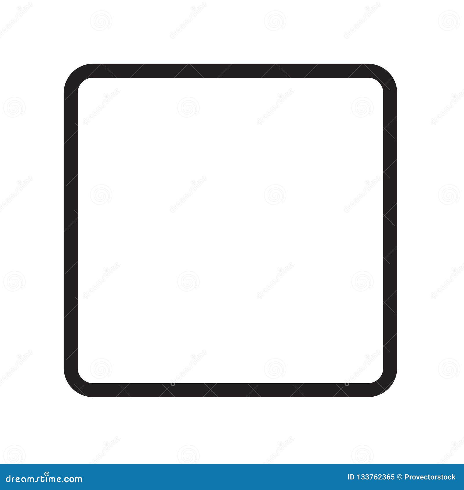 Square Icon Vector Sign and Symbol Isolated on White Background Stock