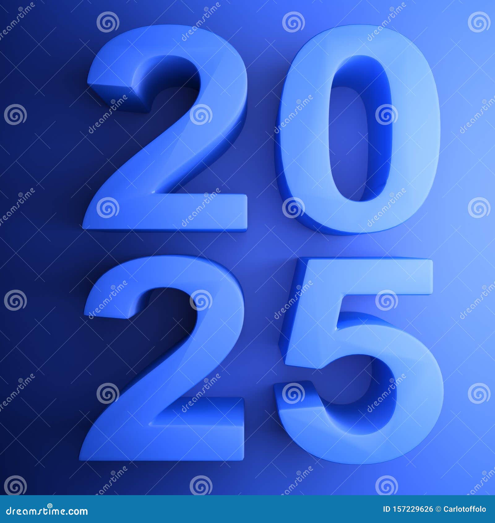 2025 Blue Square Icon - 3D Rendering Illustration Stock Illustration ...