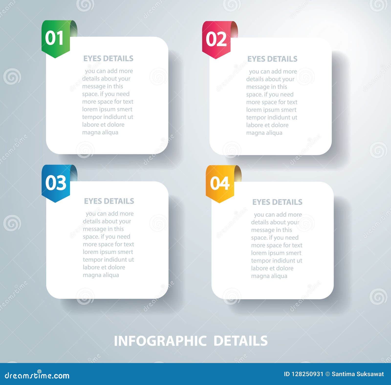square info graphic vector template with 4 options can be used for
