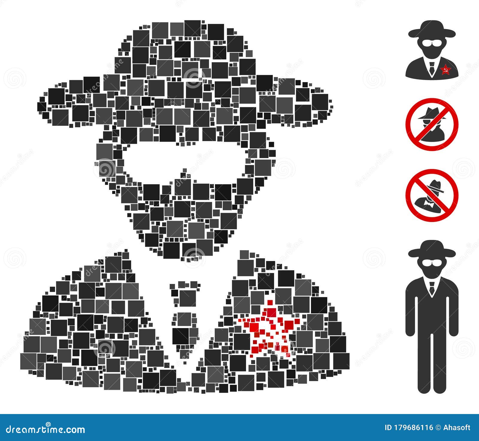 square kgb spy icon  mosaic