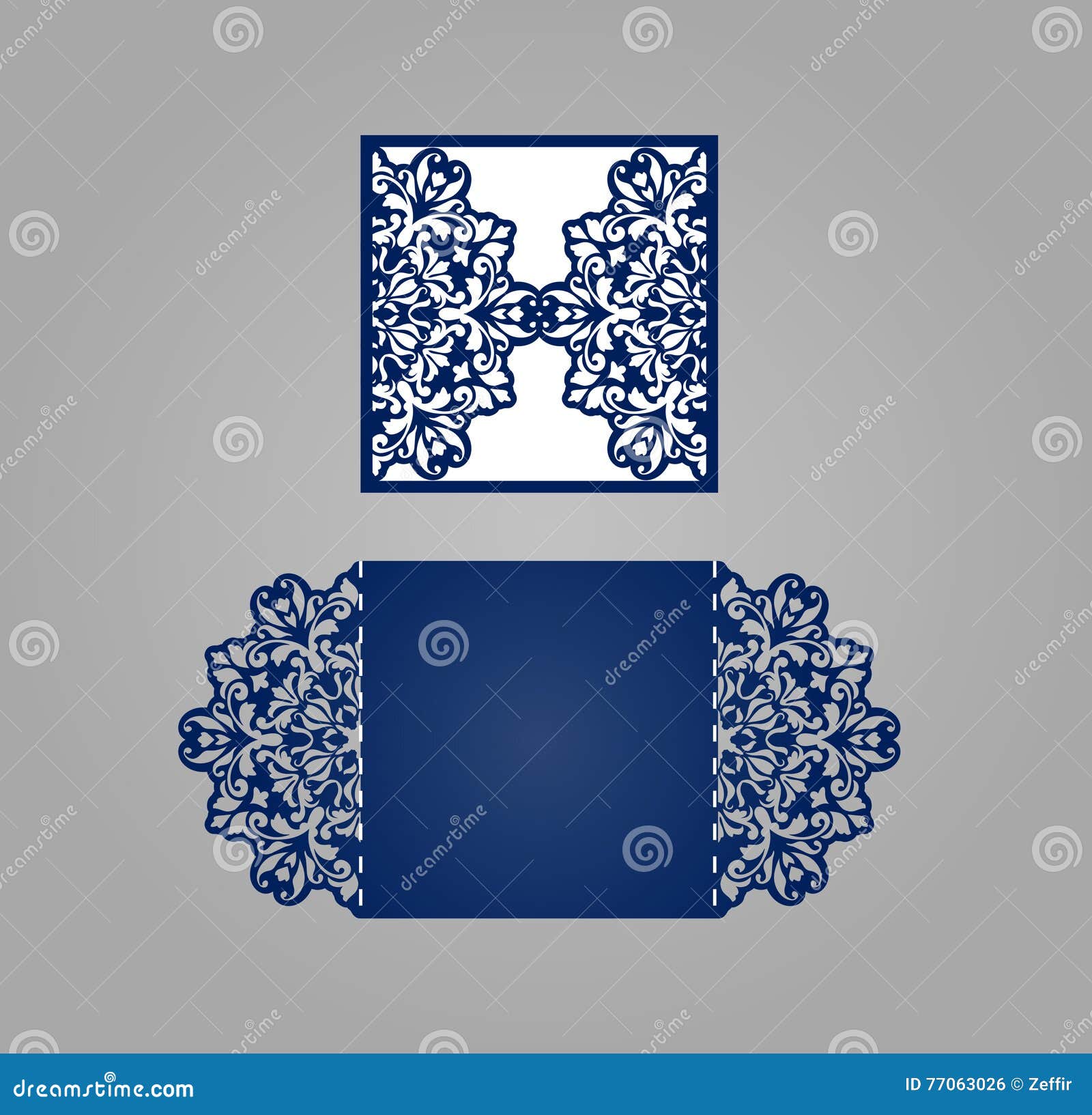 Square Laser Cut Invitation Template Vector Illustration Square Laser Cut Invitation Template Vector Illustration