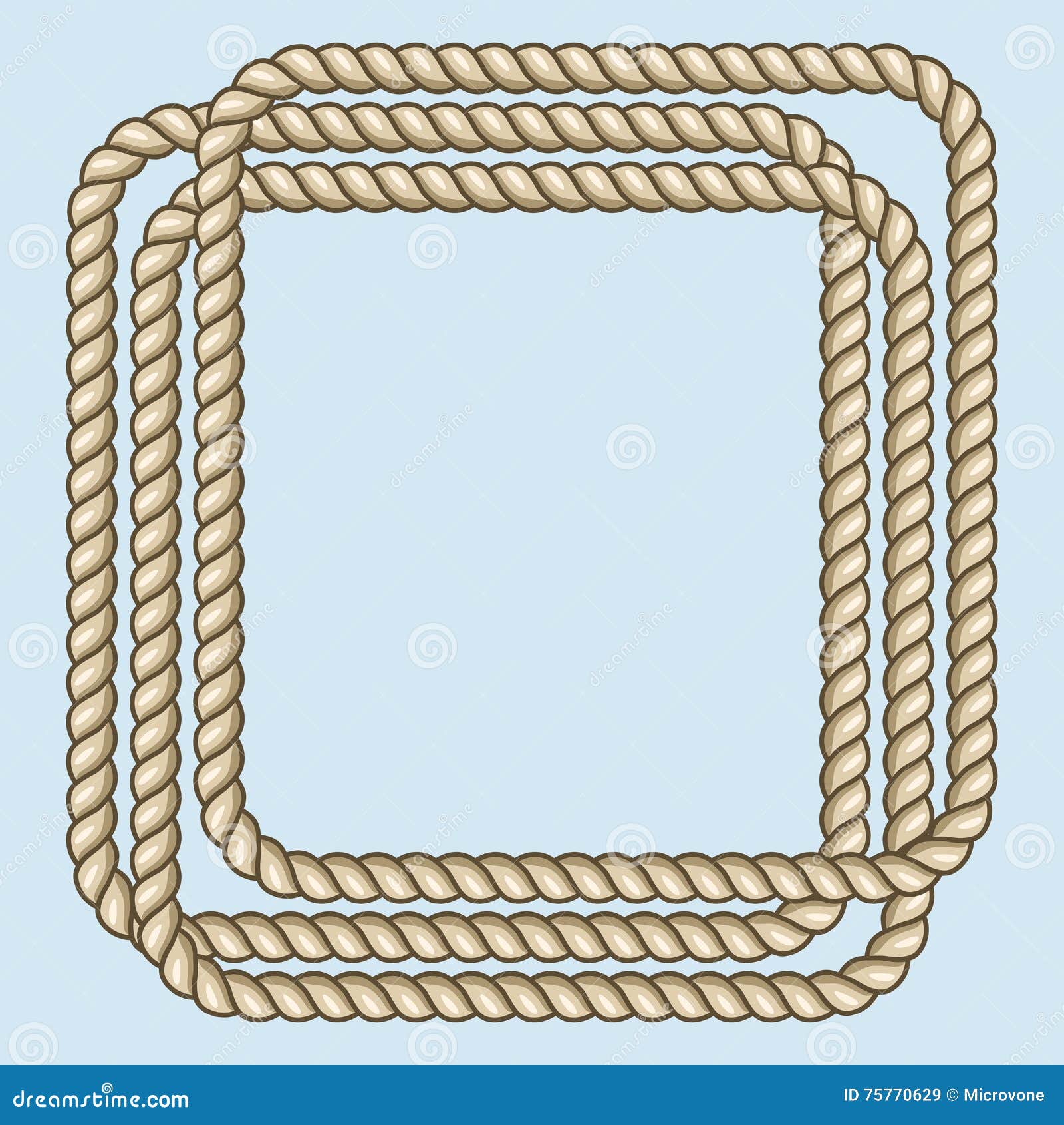 Square Nautical Brown Ropes Frame Stock Vector - Illustration of design ...