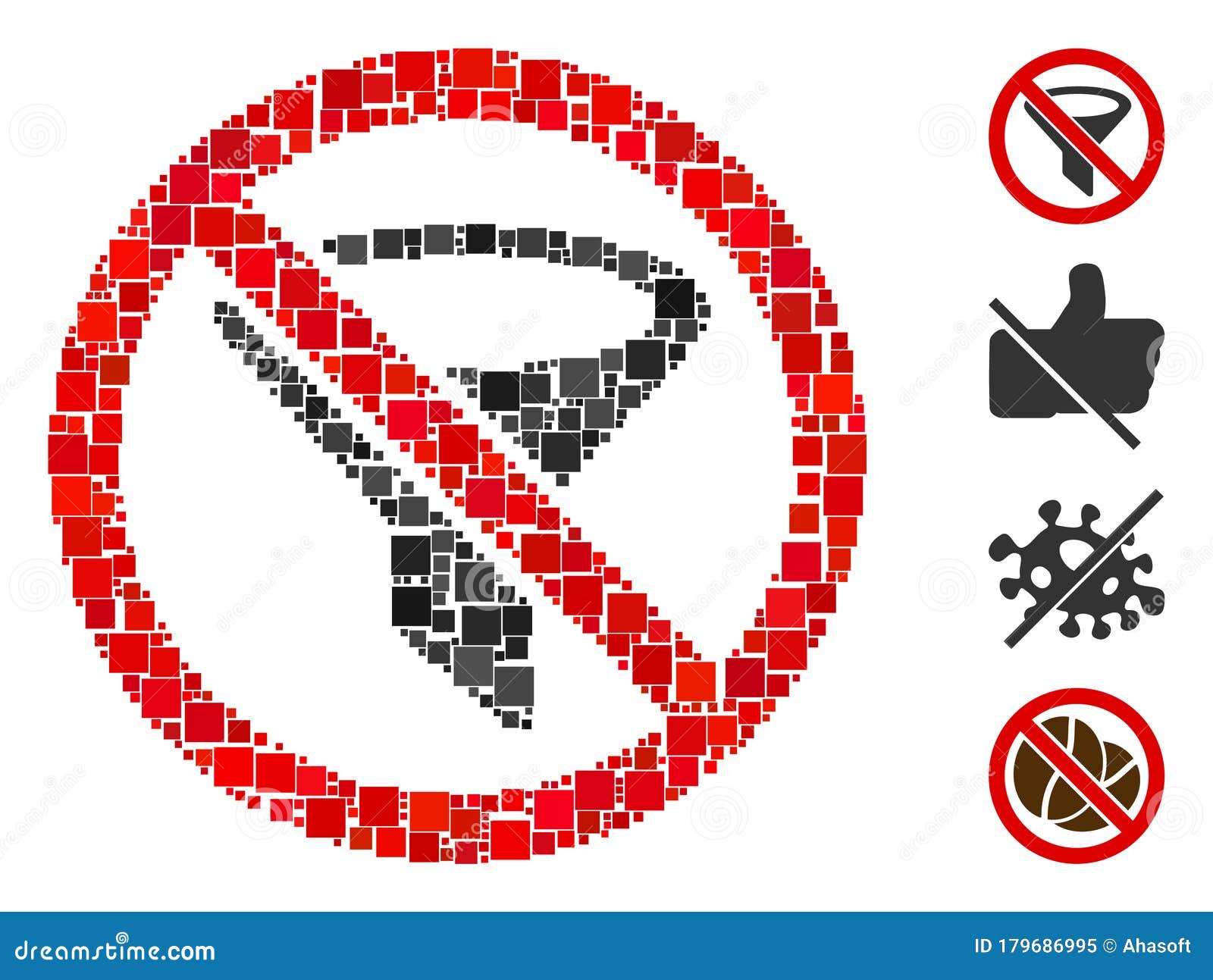 Square No Filter Icon Vector Mosaic Stock Vector - Illustration of icon