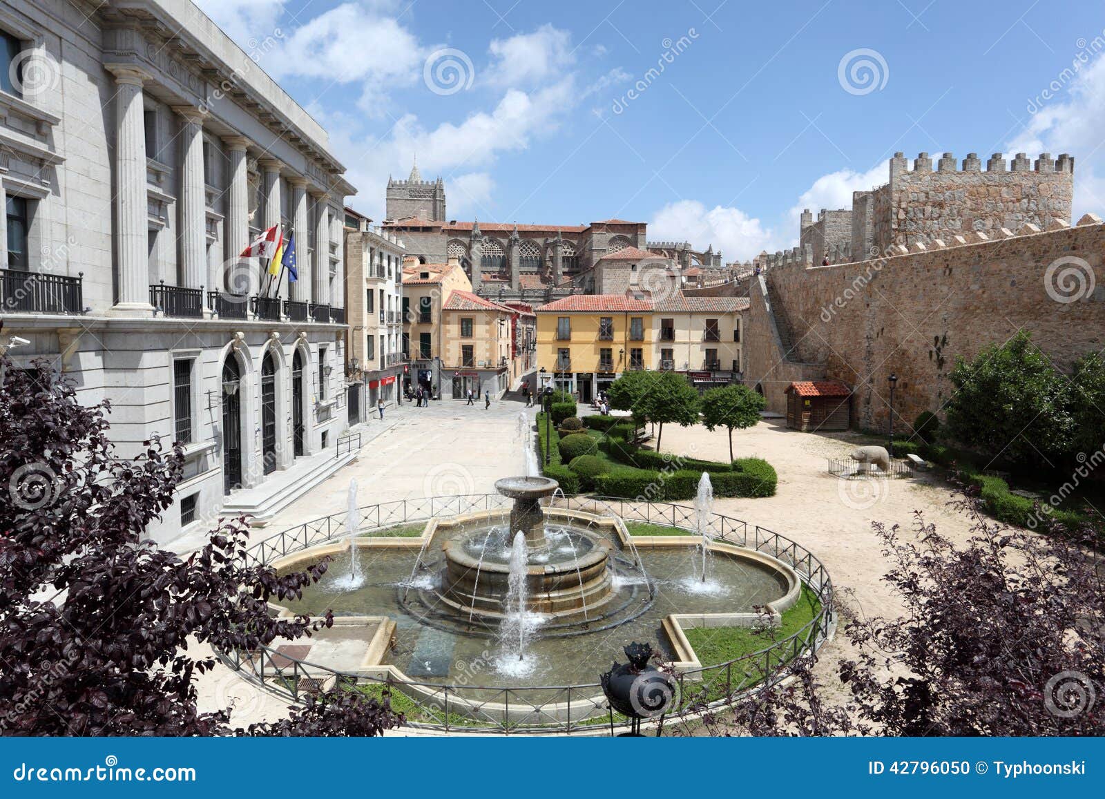 Square In The Old Town Of Avila, Spain Editorial Image Image 42796050