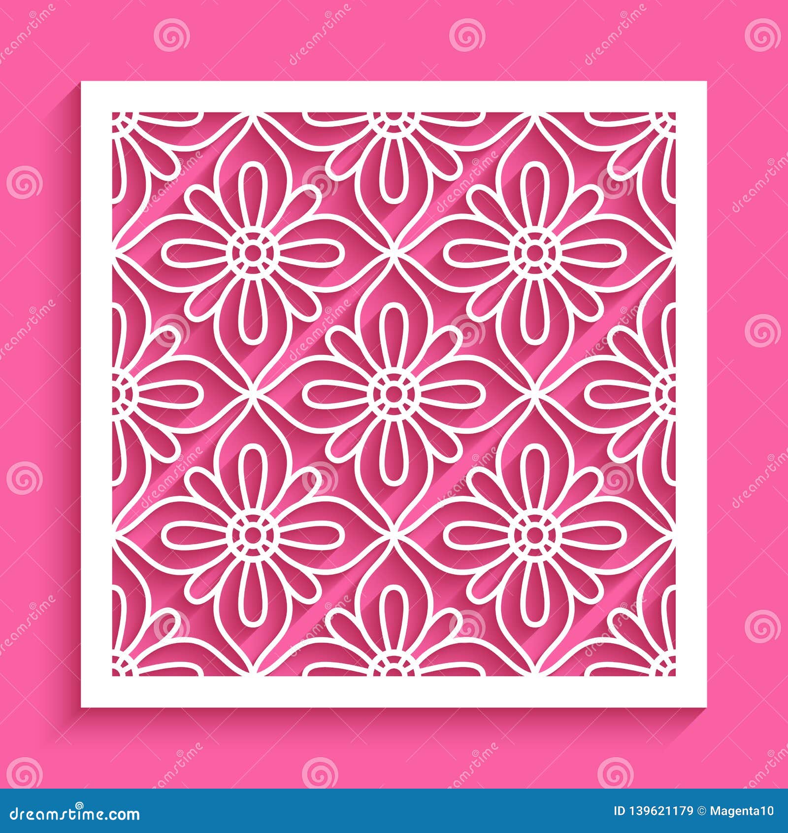 Square Panel with Lace Pattern Stock Vector Illustration of carving